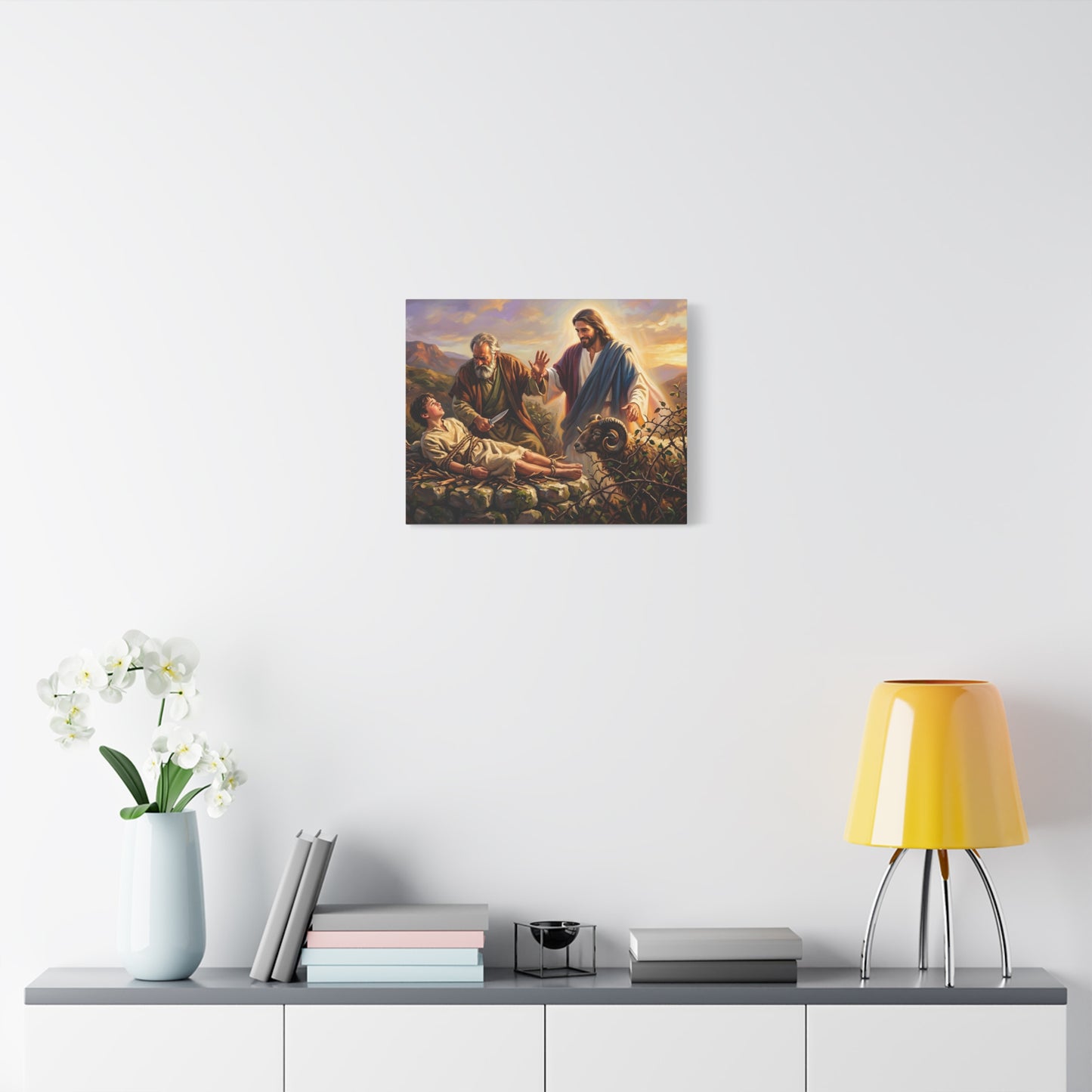 “The Lord Will Provide - Abraham and Isaac on Mount Moriah” - Canvas Art