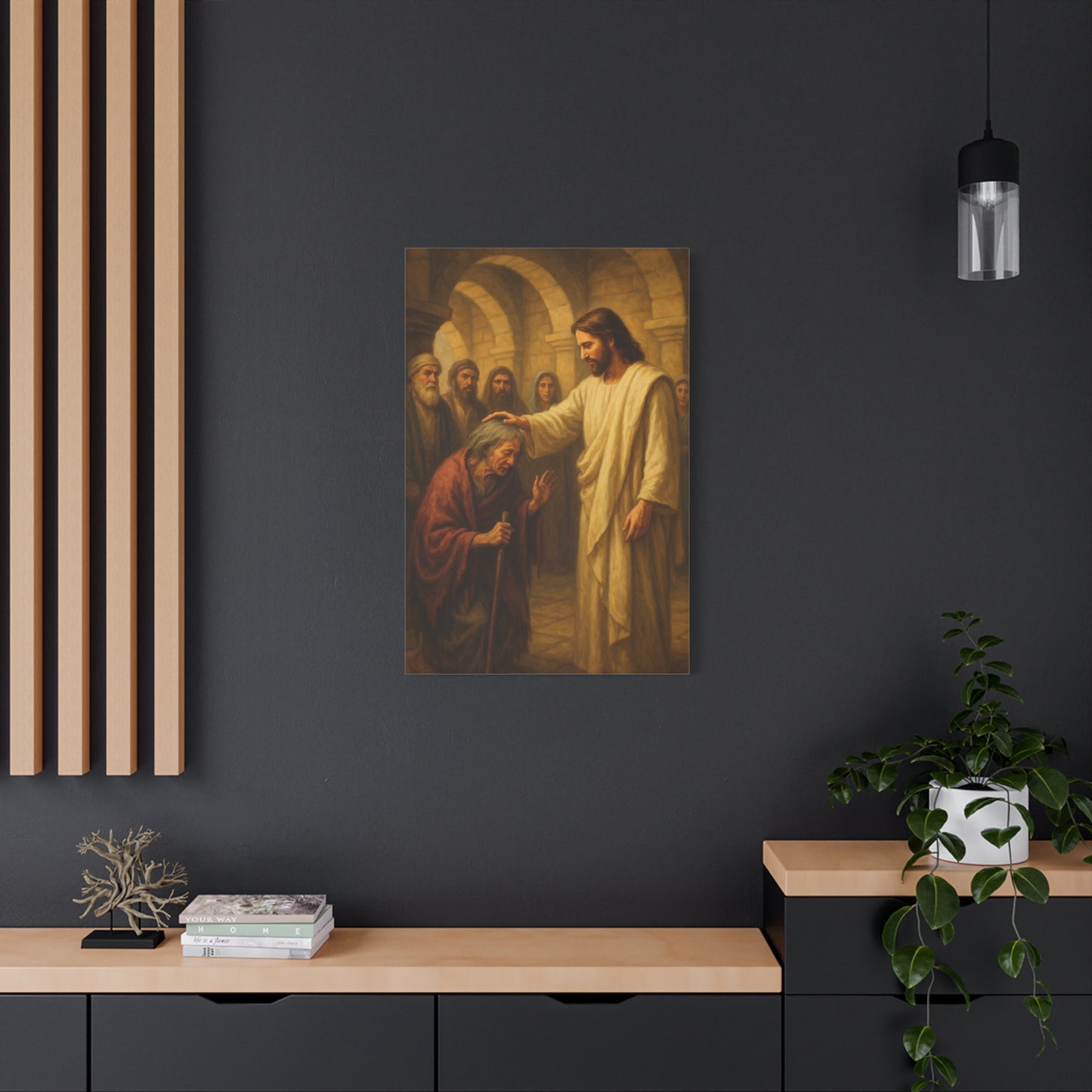 “Jesus Heals the Woman Bent for 18 Years – Luke 13:10–17” - Canvas Art