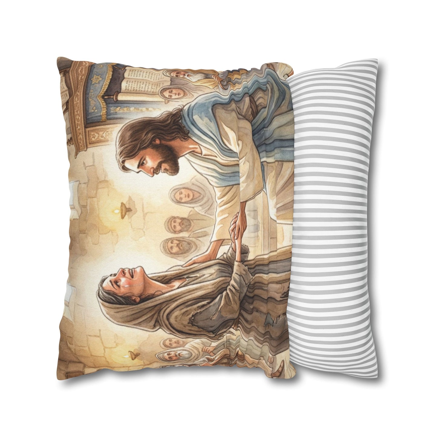 “Released - Jesus Heals the Bent Woman” - Pillowcase