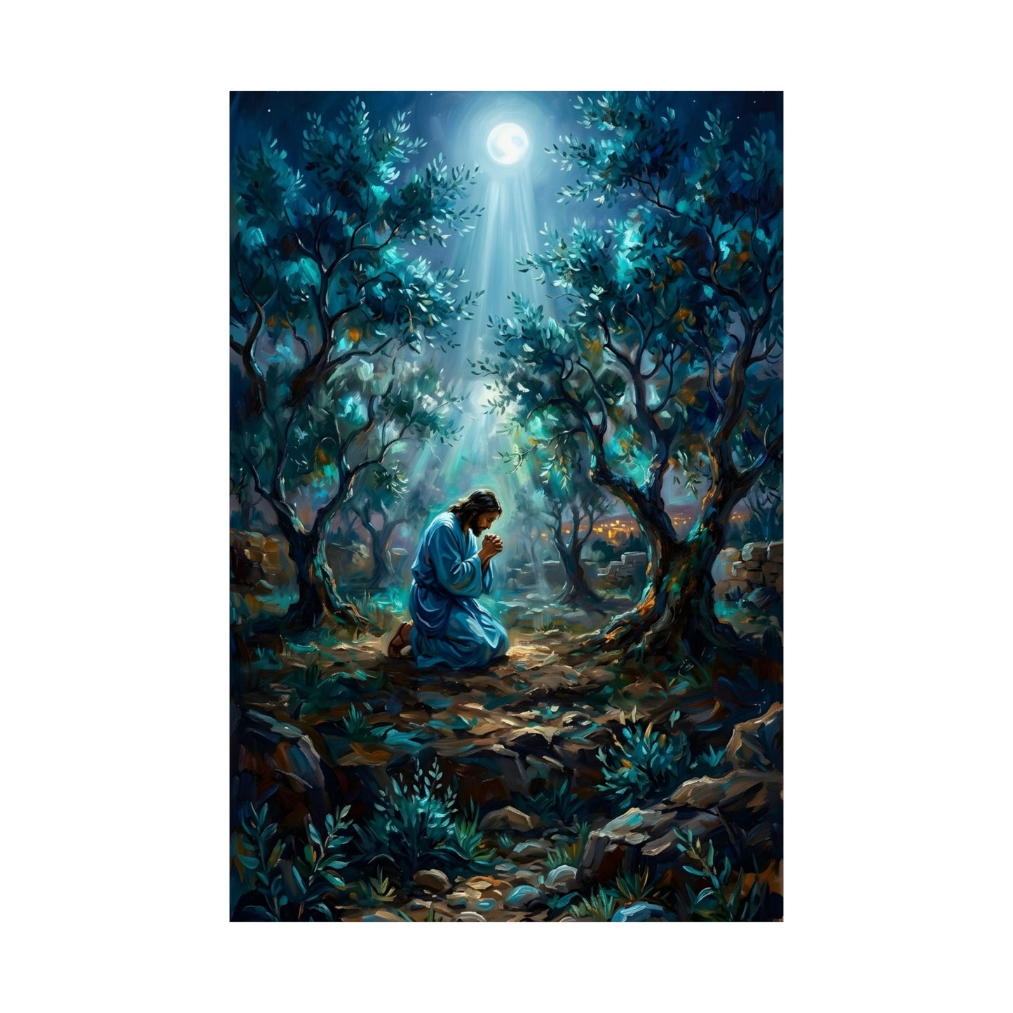 “Thy Will Be Done - Gethsemane Moonlight Prayer” - Poster