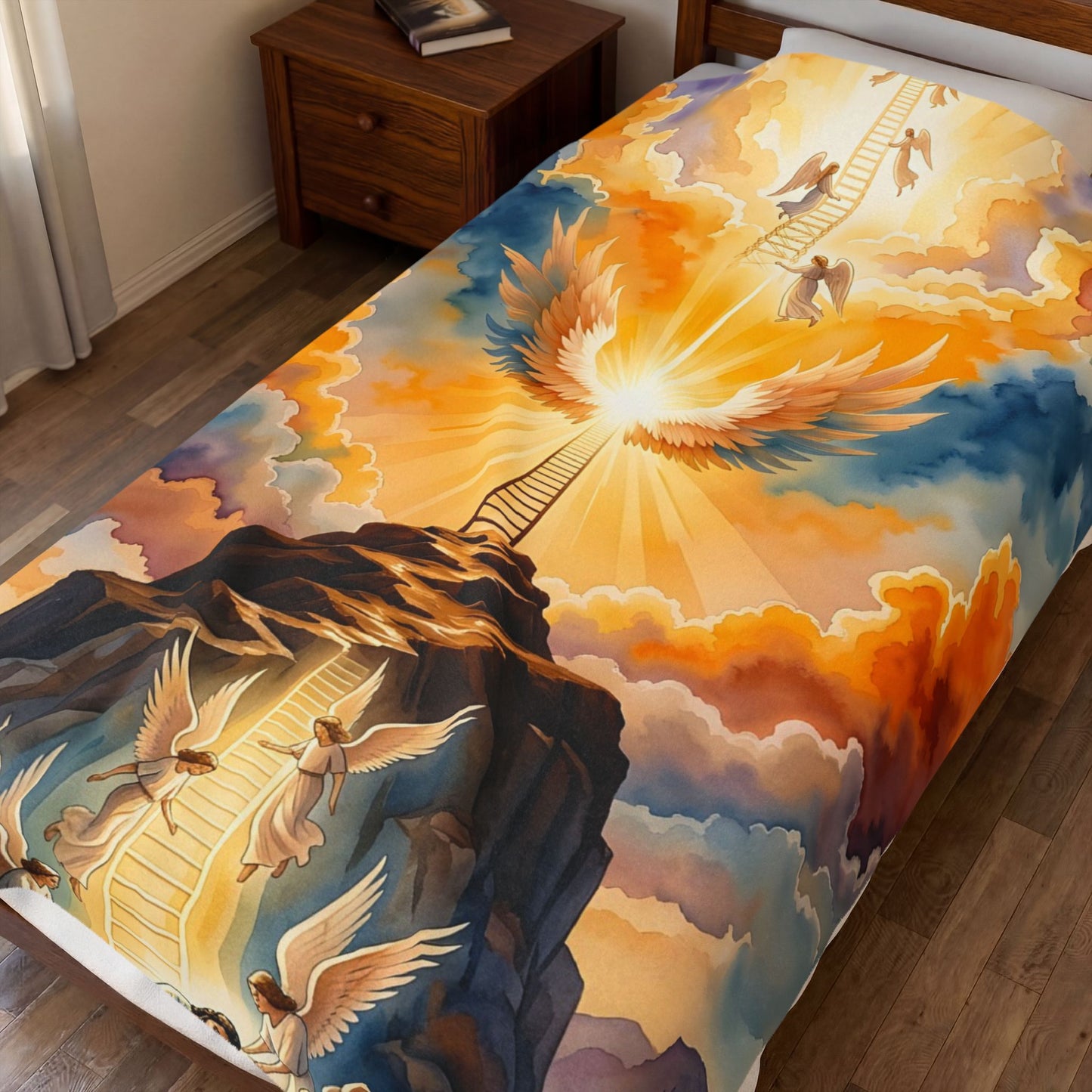 “Jacob's Gate - Angels Ascending and Descending” - Plush Blanket