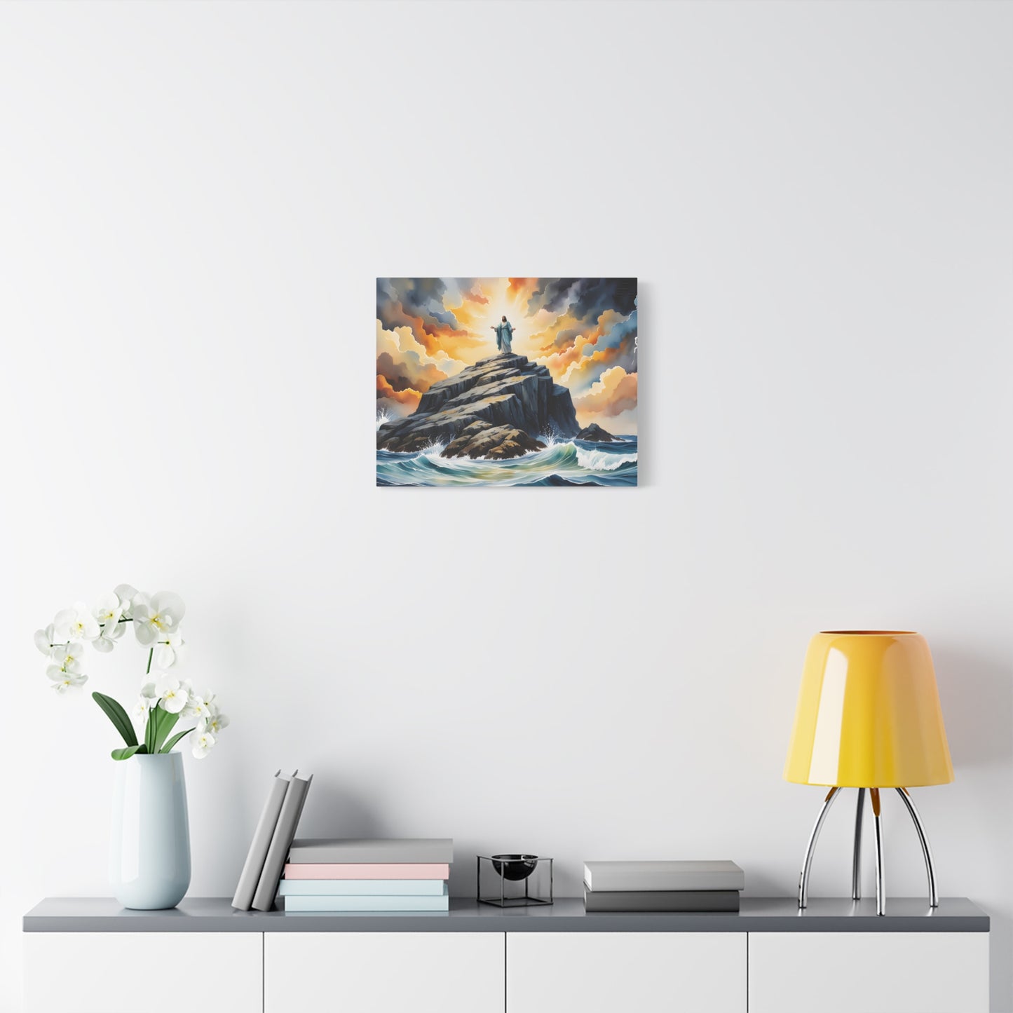 “My Refuge and Strength - Rock in the Storm” - Canvas Art