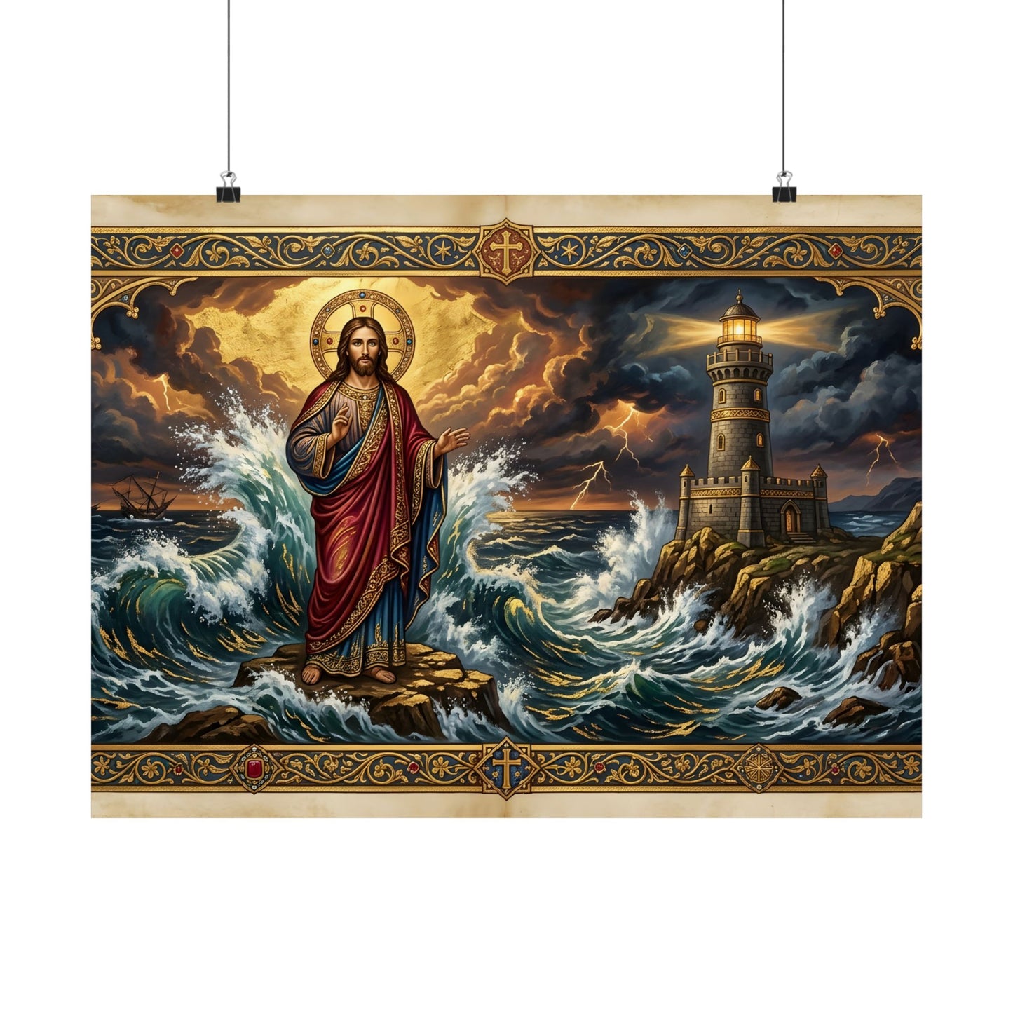 “Steadfast Hope - Lighthouse in the Storm” - Poster