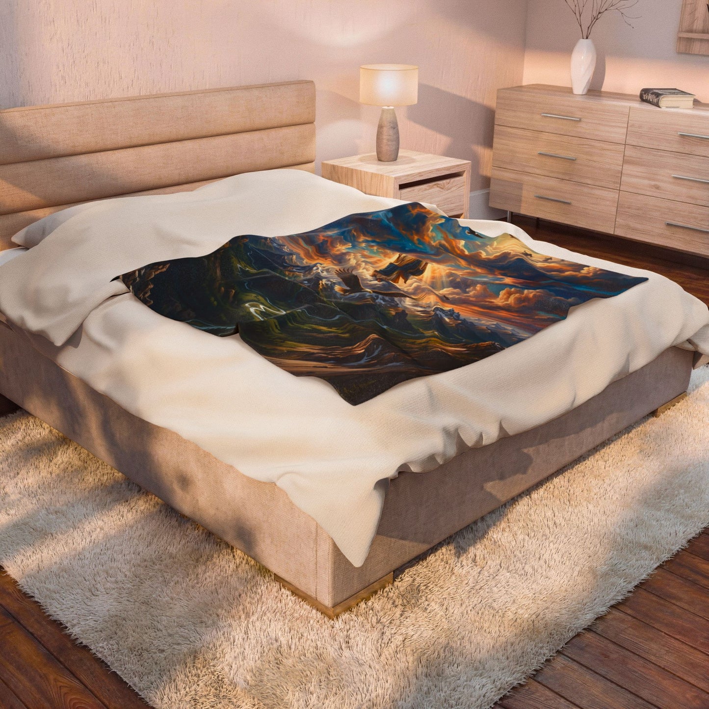 “Soaring Like Eagles - Hope in the Lord Over Mountains” - Plush Blanket