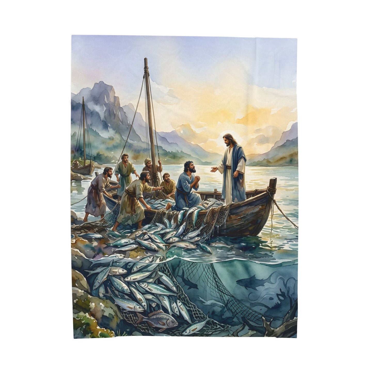 “Cast Your Nets - The Miraculous Catch” - Plush Blanket