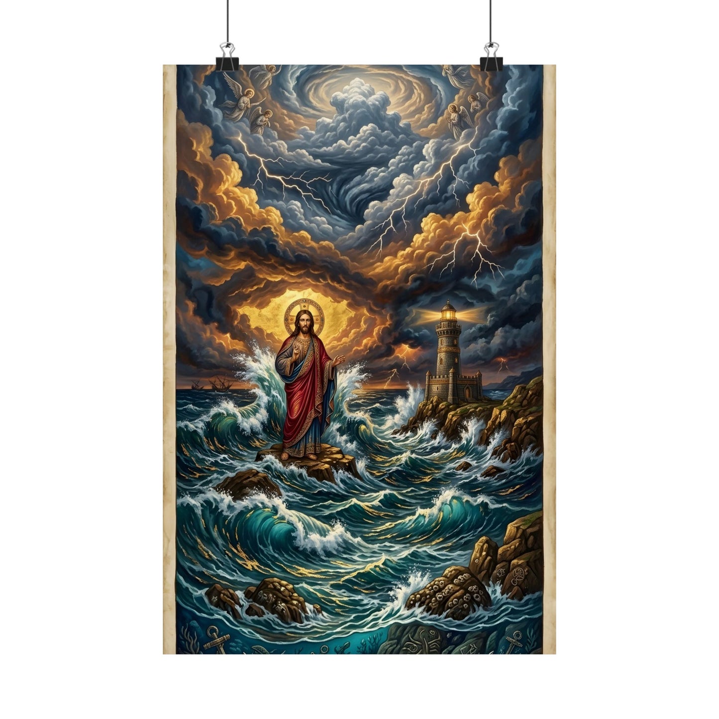 “Steadfast Hope - Lighthouse in the Storm” - Poster
