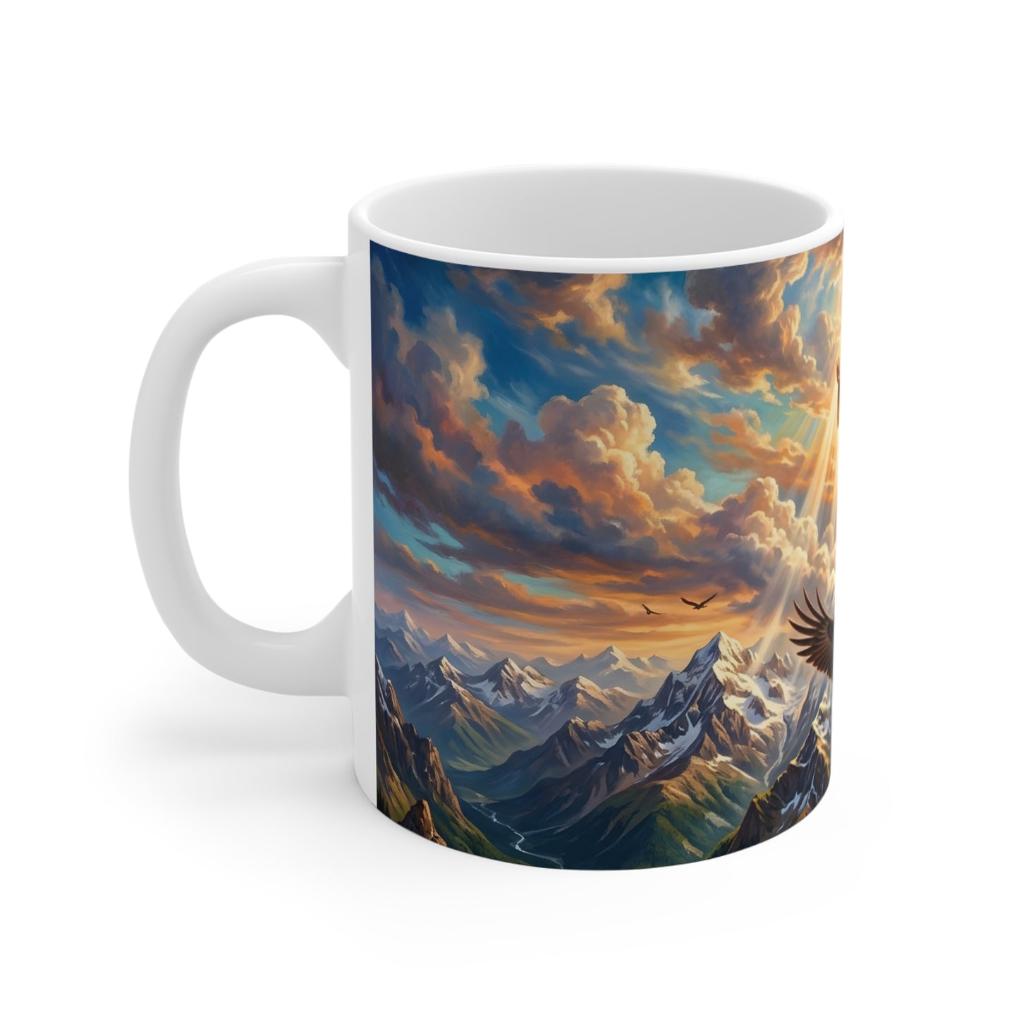 “Soaring Like Eagles - Hope in the Lord Over Mountains” - Coffee Mug