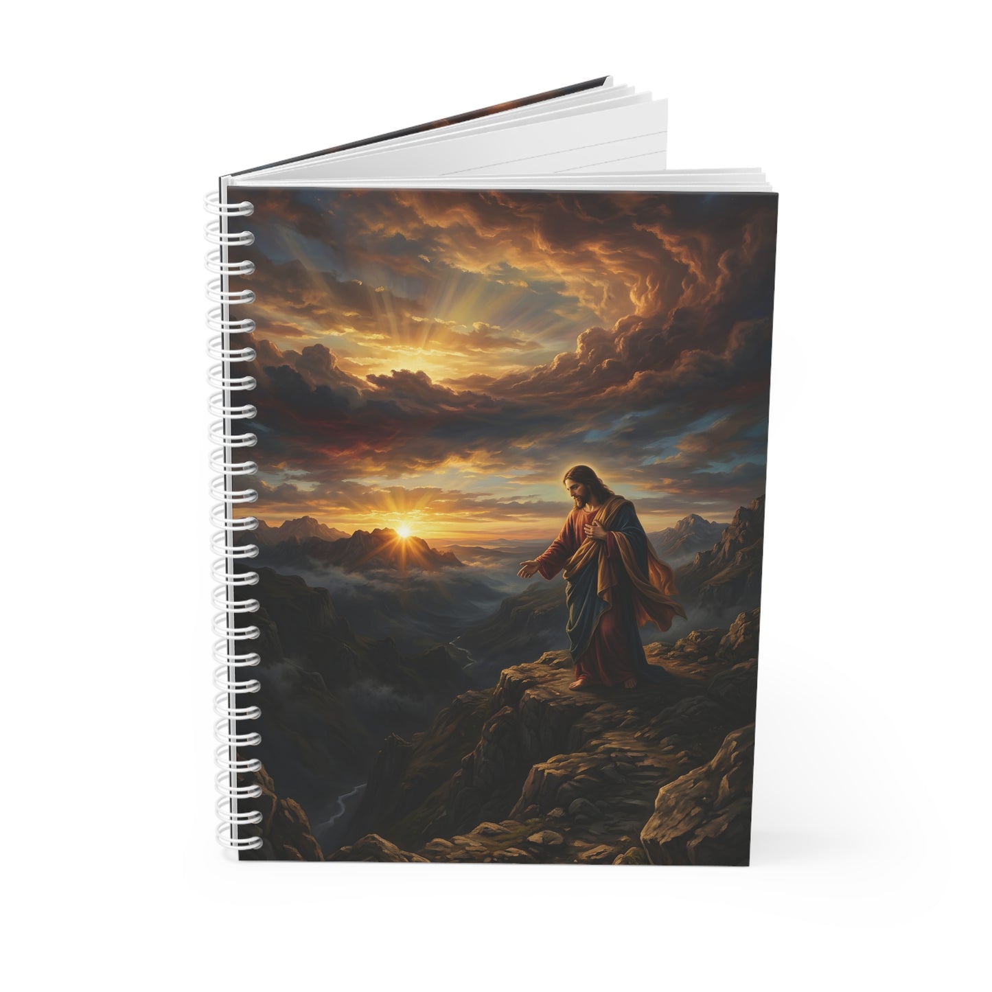“Joy Comes in the Morning - Sunrise Over Dark Valley” - Spiral Notebook
