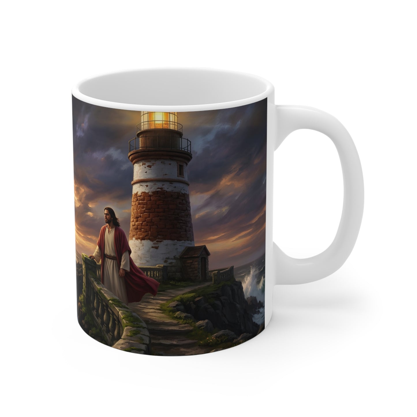 “Steadfast Hope - Lighthouse in the Storm” - Coffee Mug
