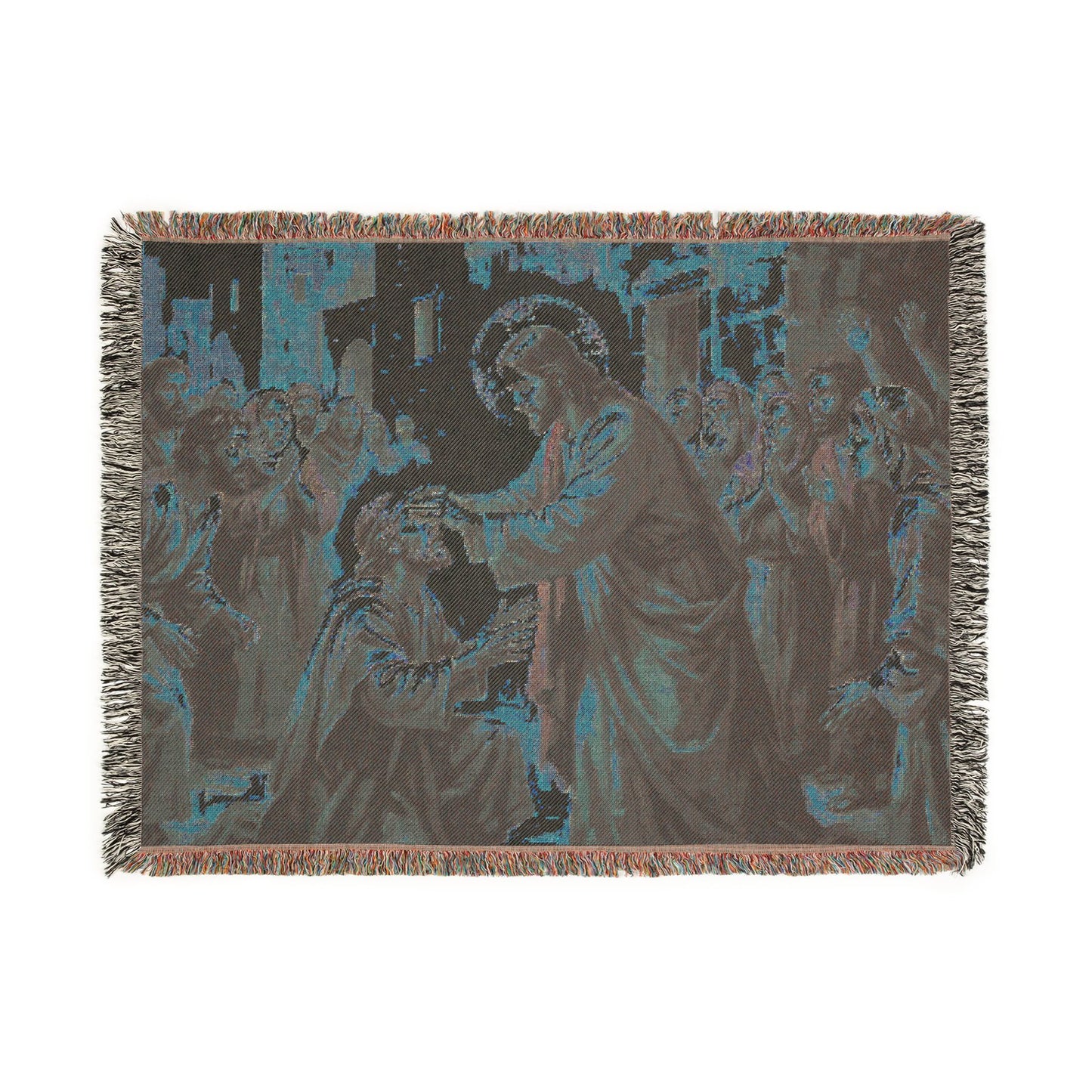 “He Opened My Eyes - Jesus Heals the Blind Man” - Woven Blanket