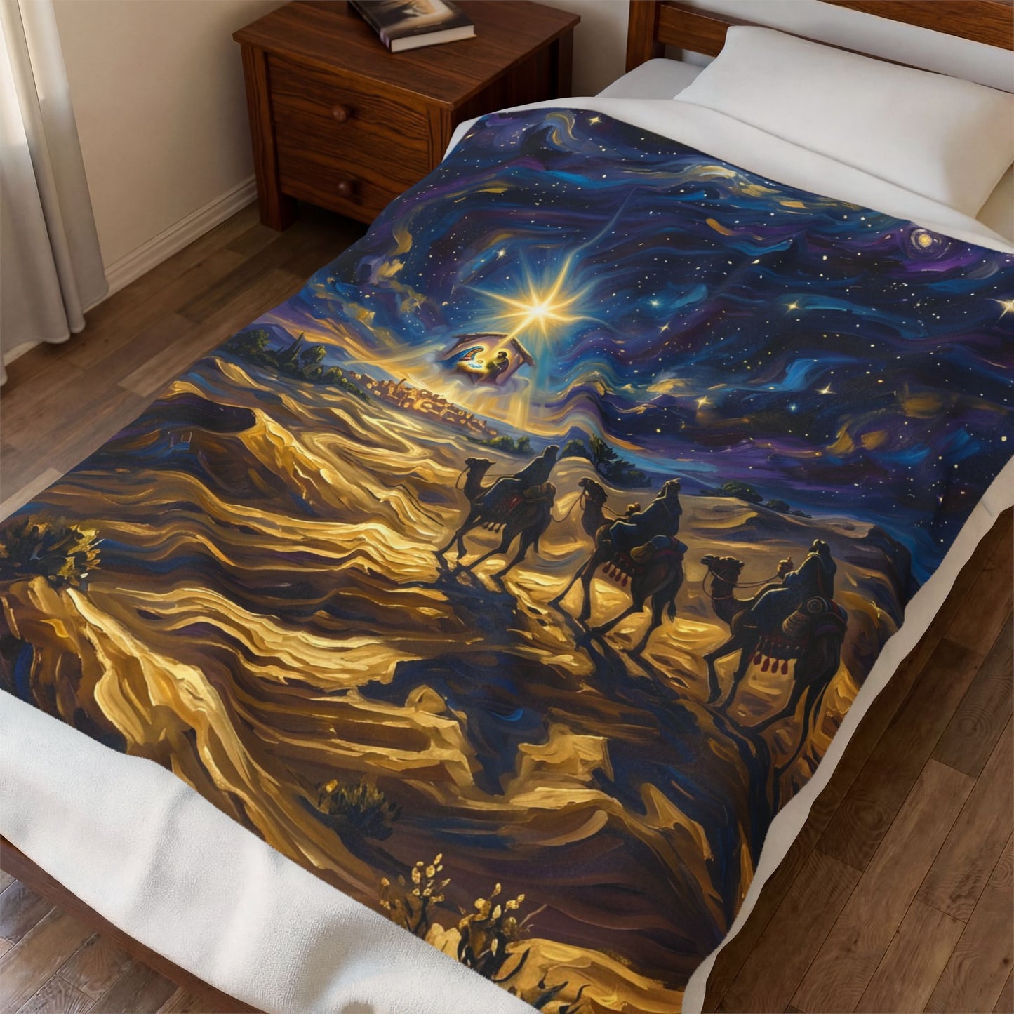 “Journey to Bethlehem - Wise Men Follow the Star” - Plush Blanket