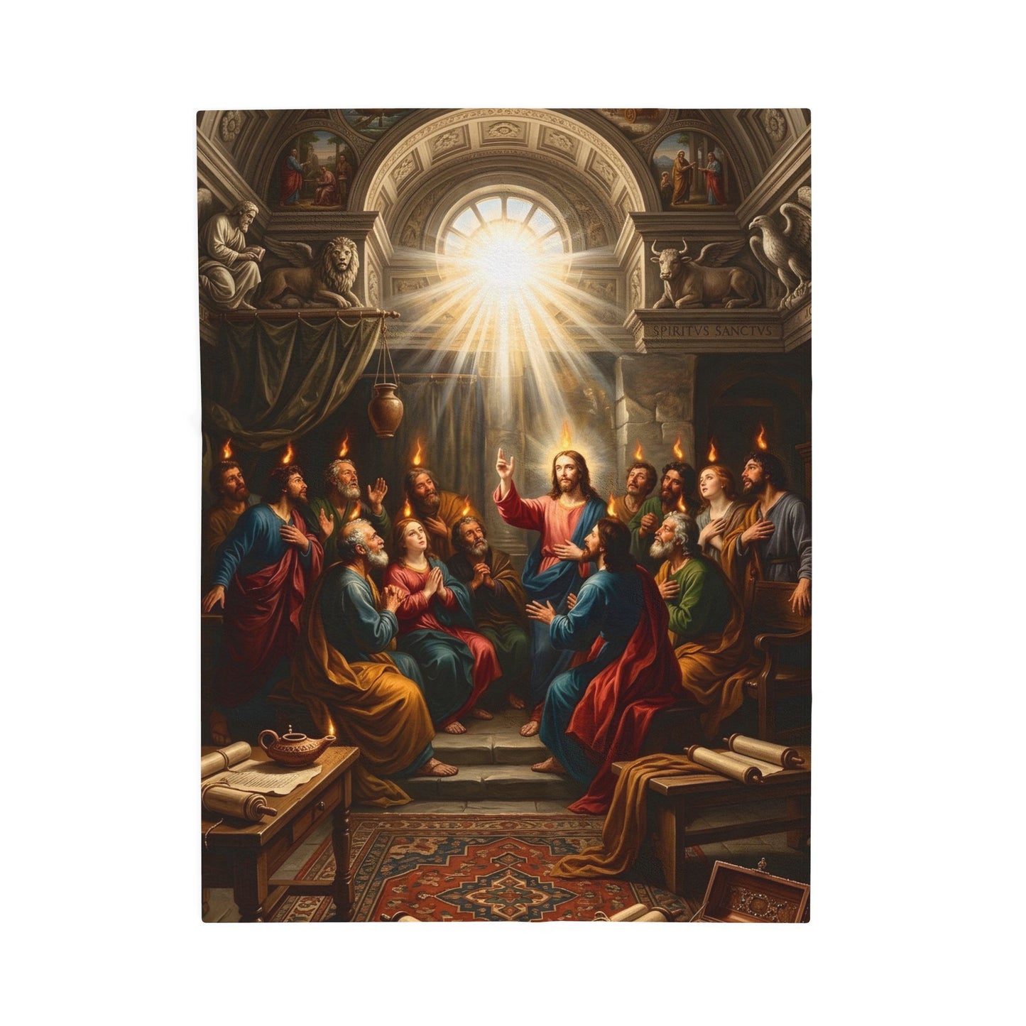 “Tongues of Fire - The Pentecost Outpouring” - Plush Blanket