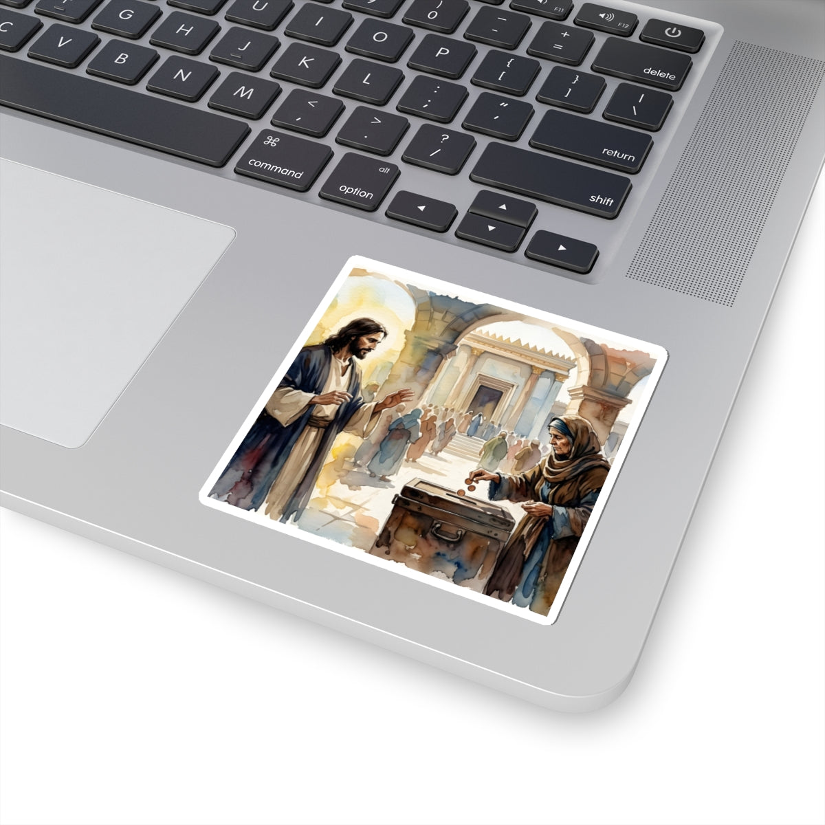 “Her Offering - The Widow's Mite at the Temple” - Sticker