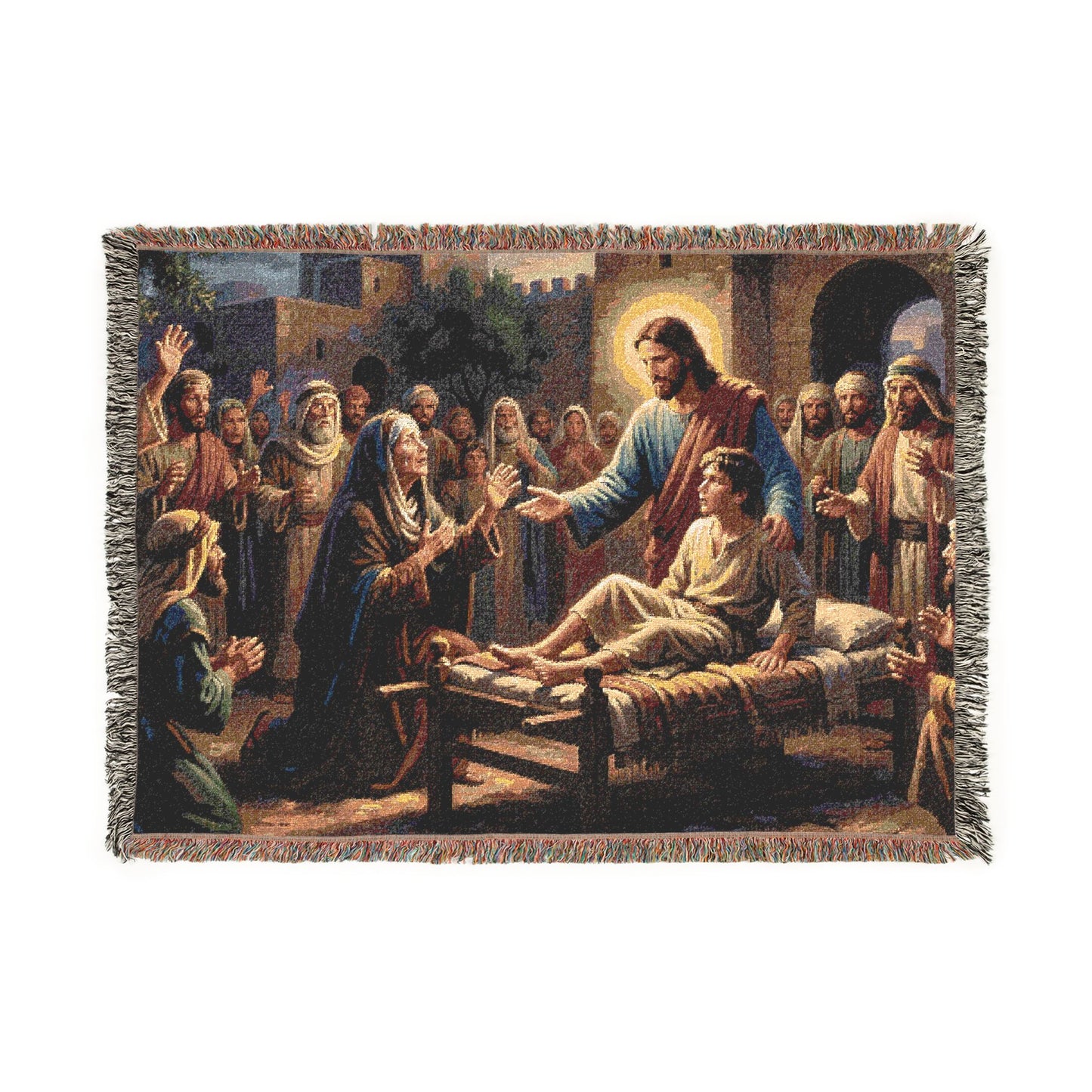 “Arise, Young Man - Resurrection at Nain” - Woven Blanket