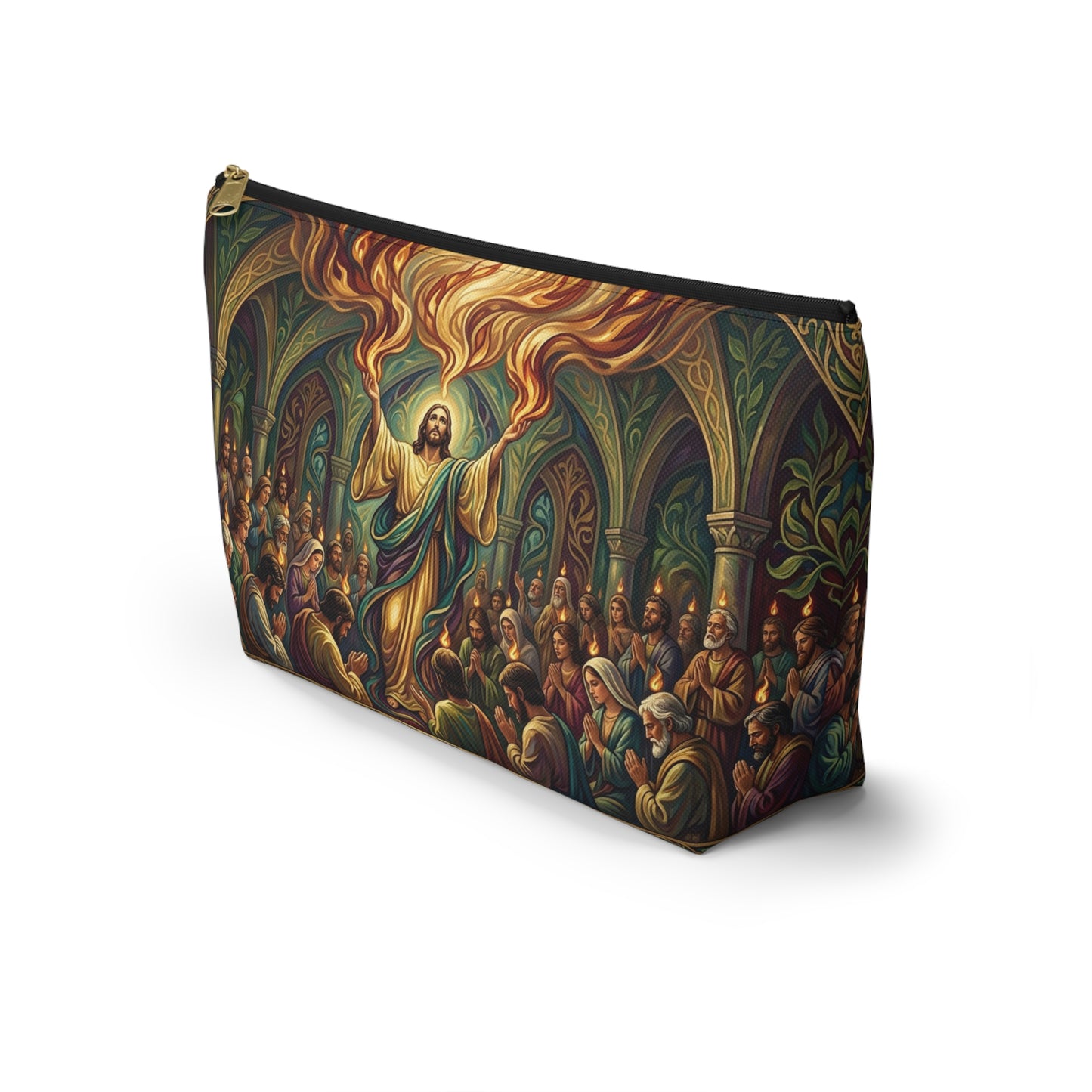 “Spirit Poured Out - Pentecost Flames Descending” - Accessory Pouch