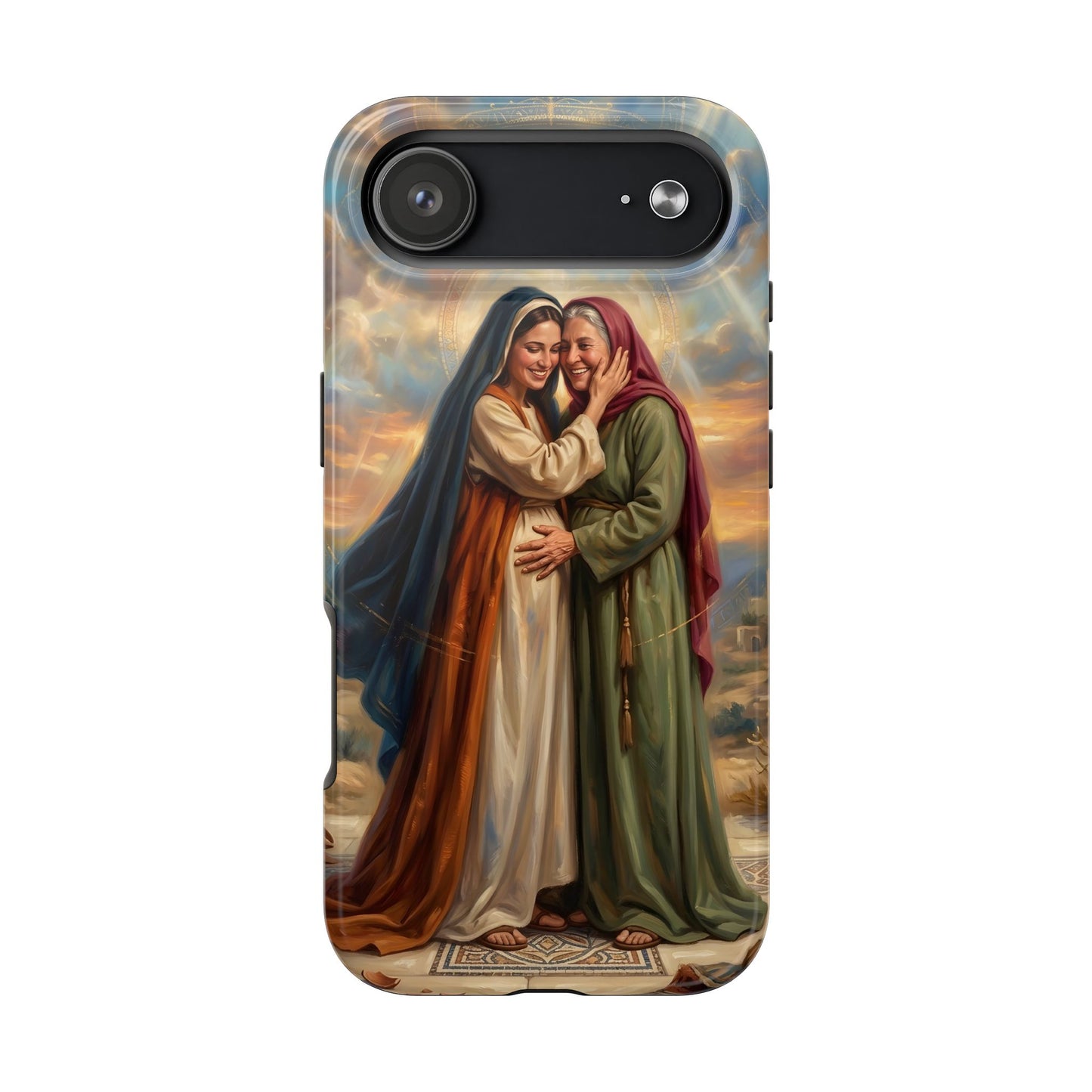 “Blessed Among Women - Mary and Elizabeth Embrace” - Phone Case