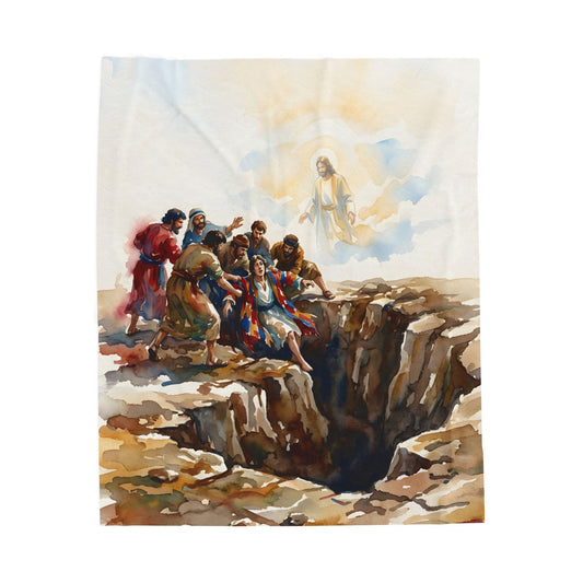 “Betrayal and Providence - Joseph in the Pit” - Plush Blanket
