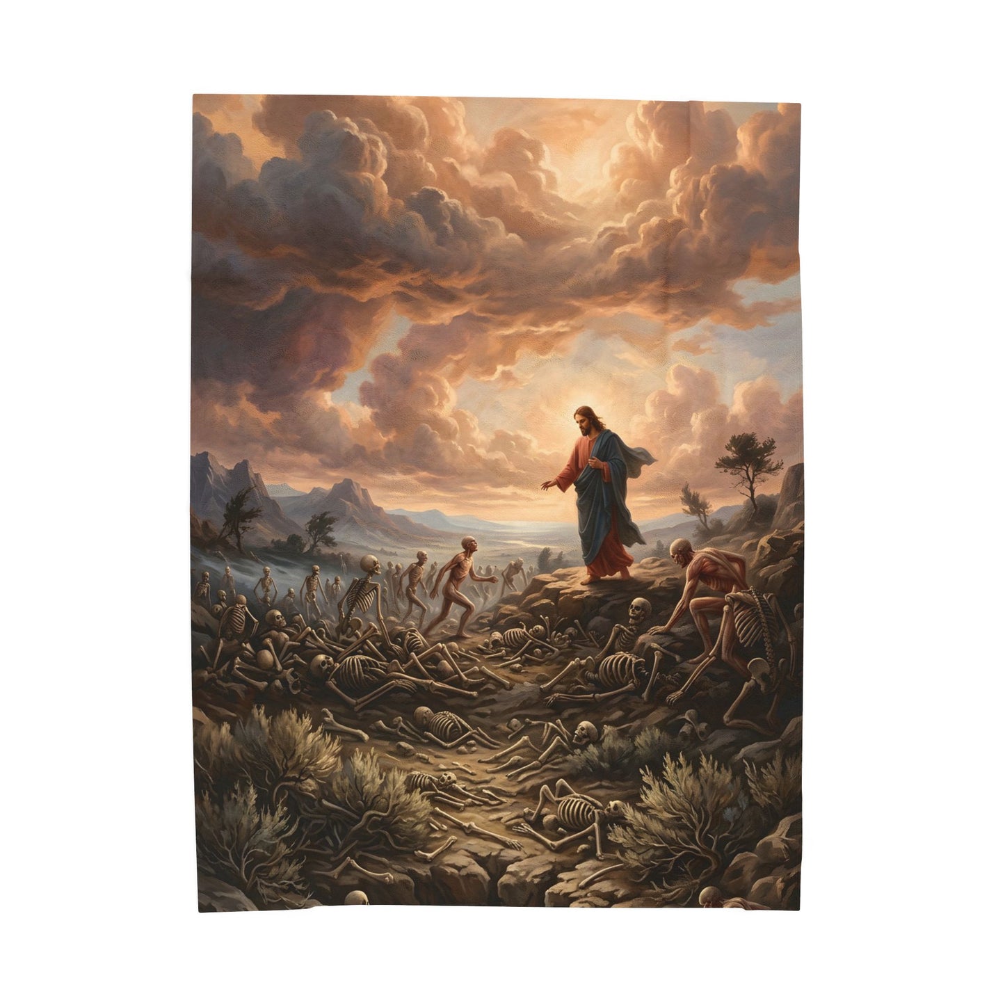 “Valley of Dry Bones - Ezekiel 37 Resurrection” - Plush Blanket