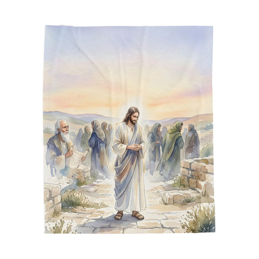 Isaiah prophesying the suffering servant - Plush Blanket