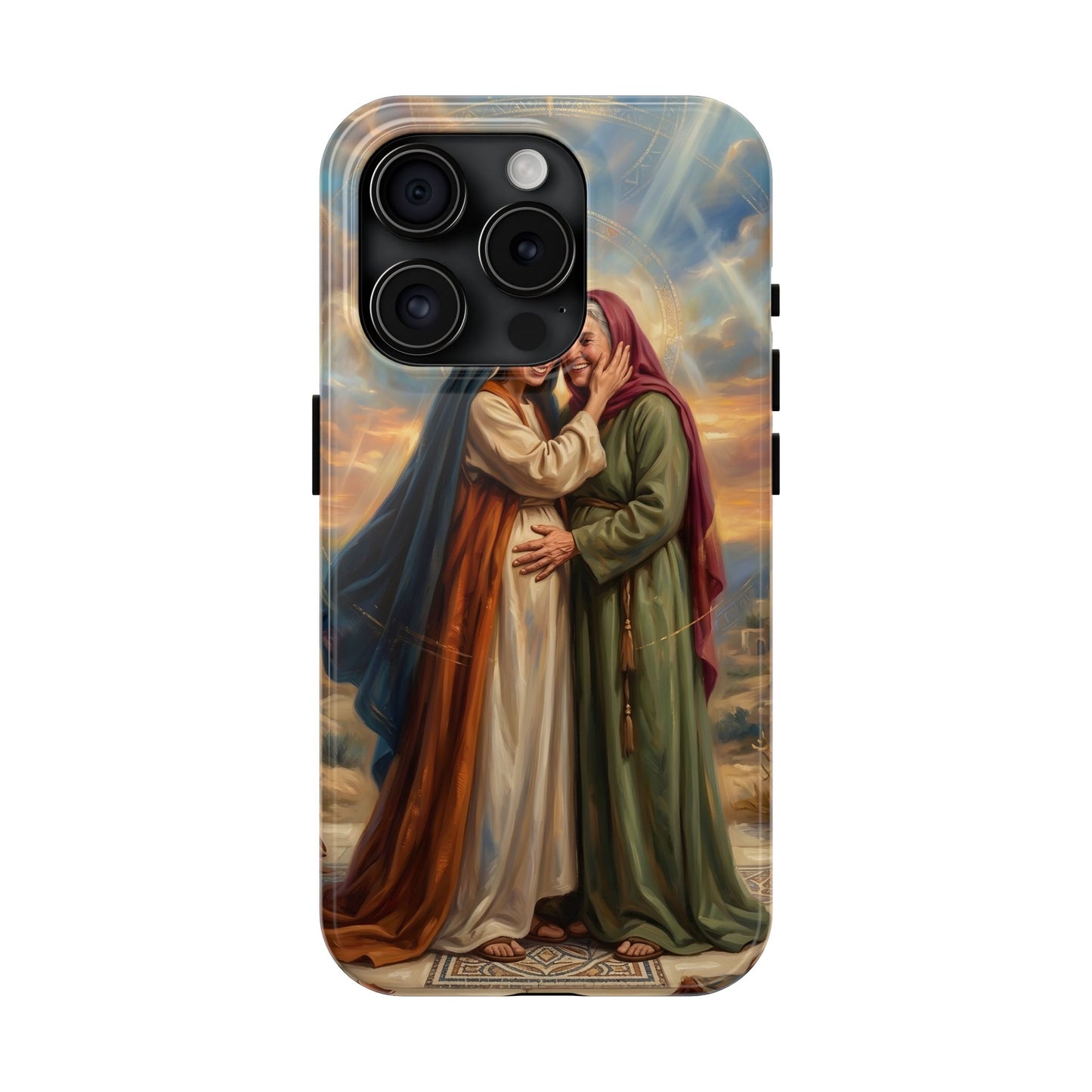 “Blessed Among Women - Mary and Elizabeth Embrace” - Phone Case