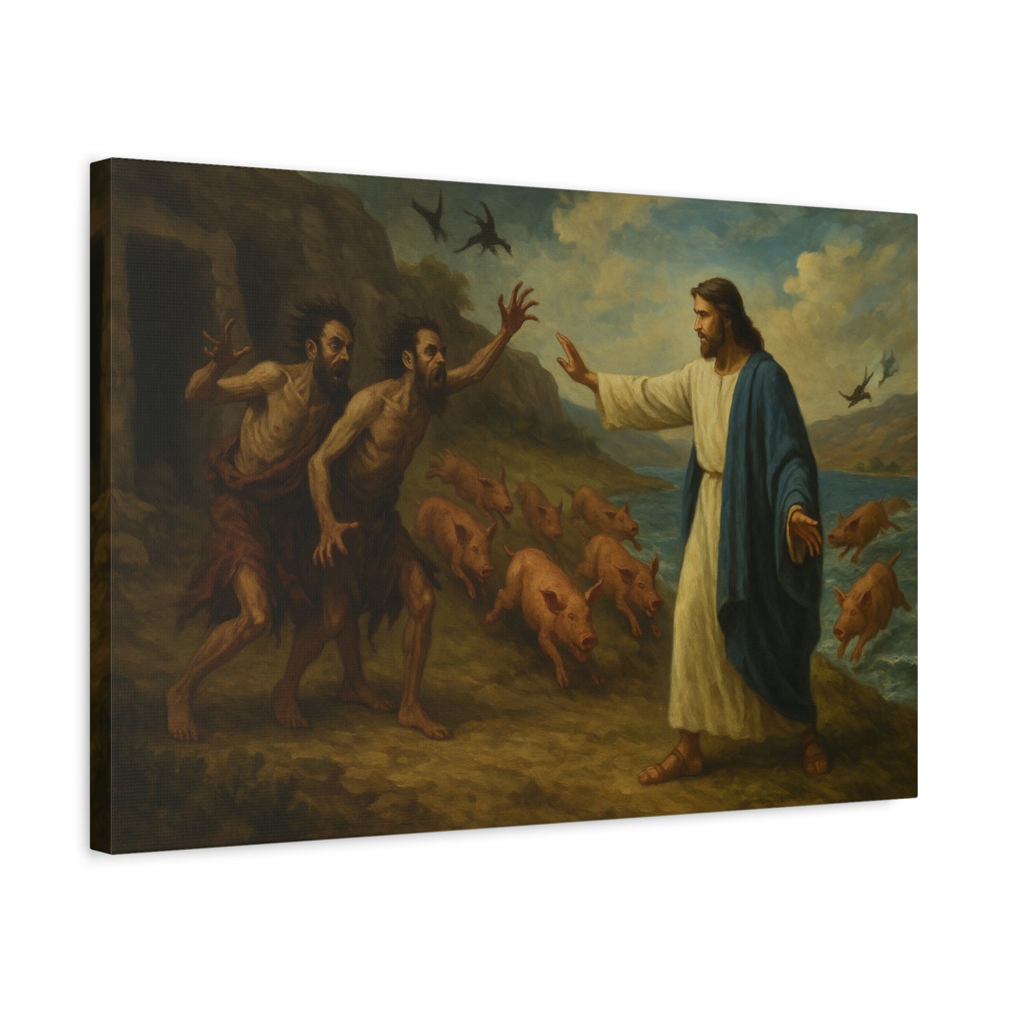 “Deliverance on the Shore – Jesus Frees the Two Demoniacs” - Canvas Art