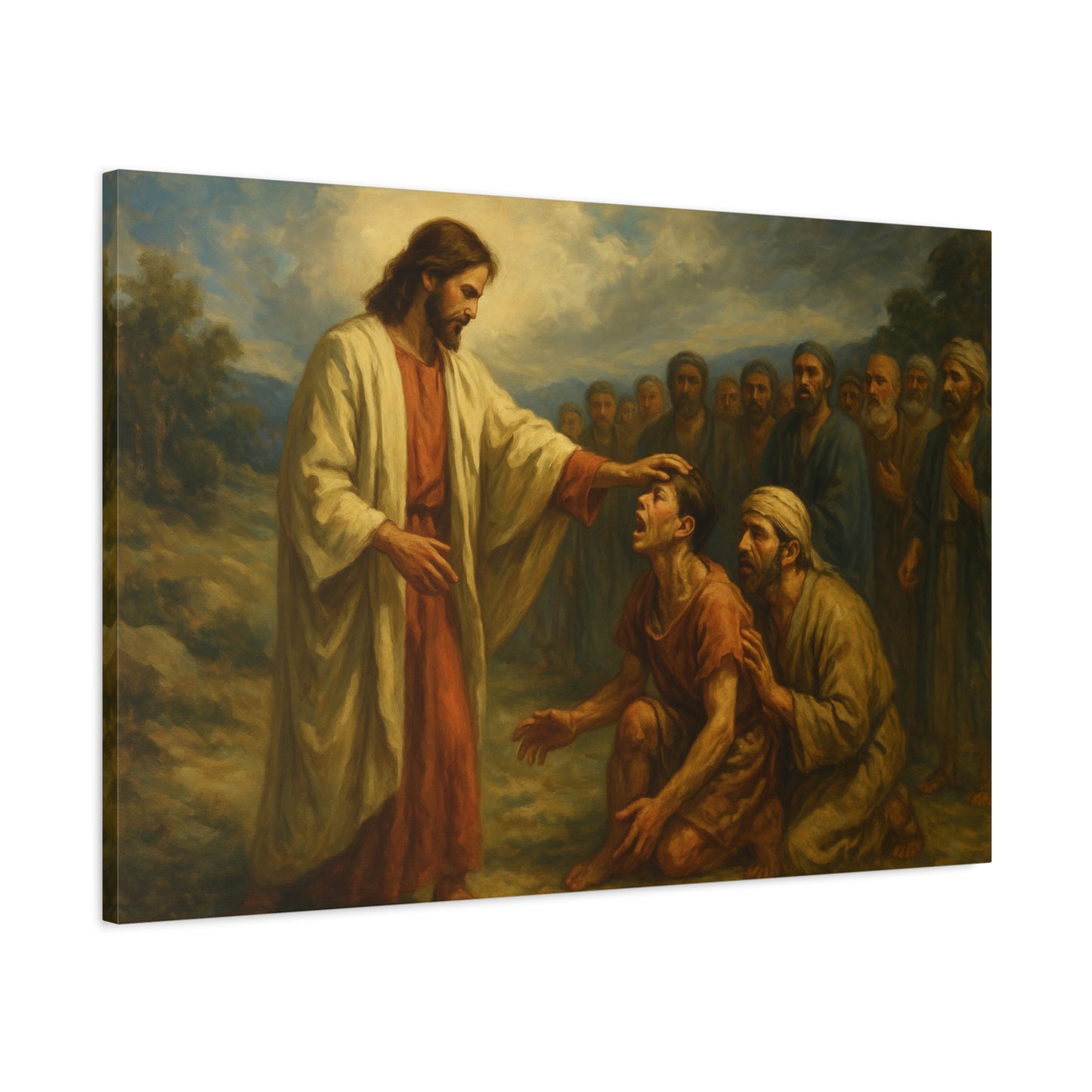 “Faith the Size of a Mustard Seed – Jesus Heals a Demon-Plagued Boy” - Canvas Art