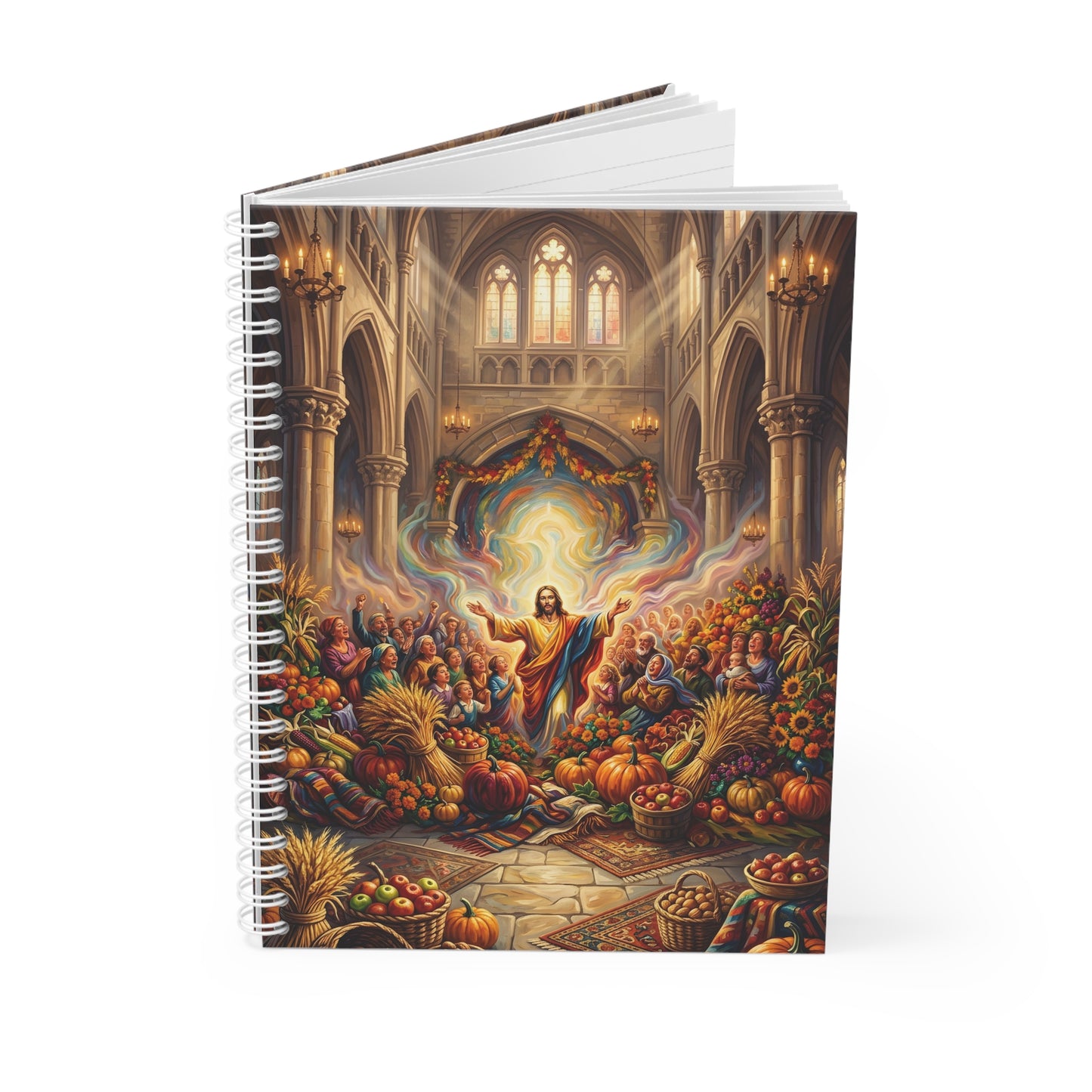 “Bountiful Blessings - A Harvest of Thanksgiving” - Spiral Notebook