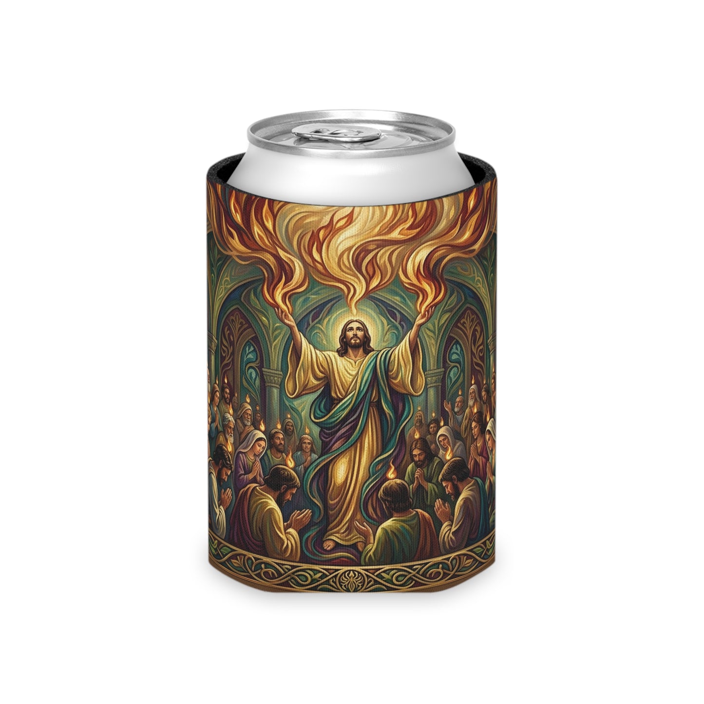 “Spirit Poured Out - Pentecost Flames Descending” - Can Cooler