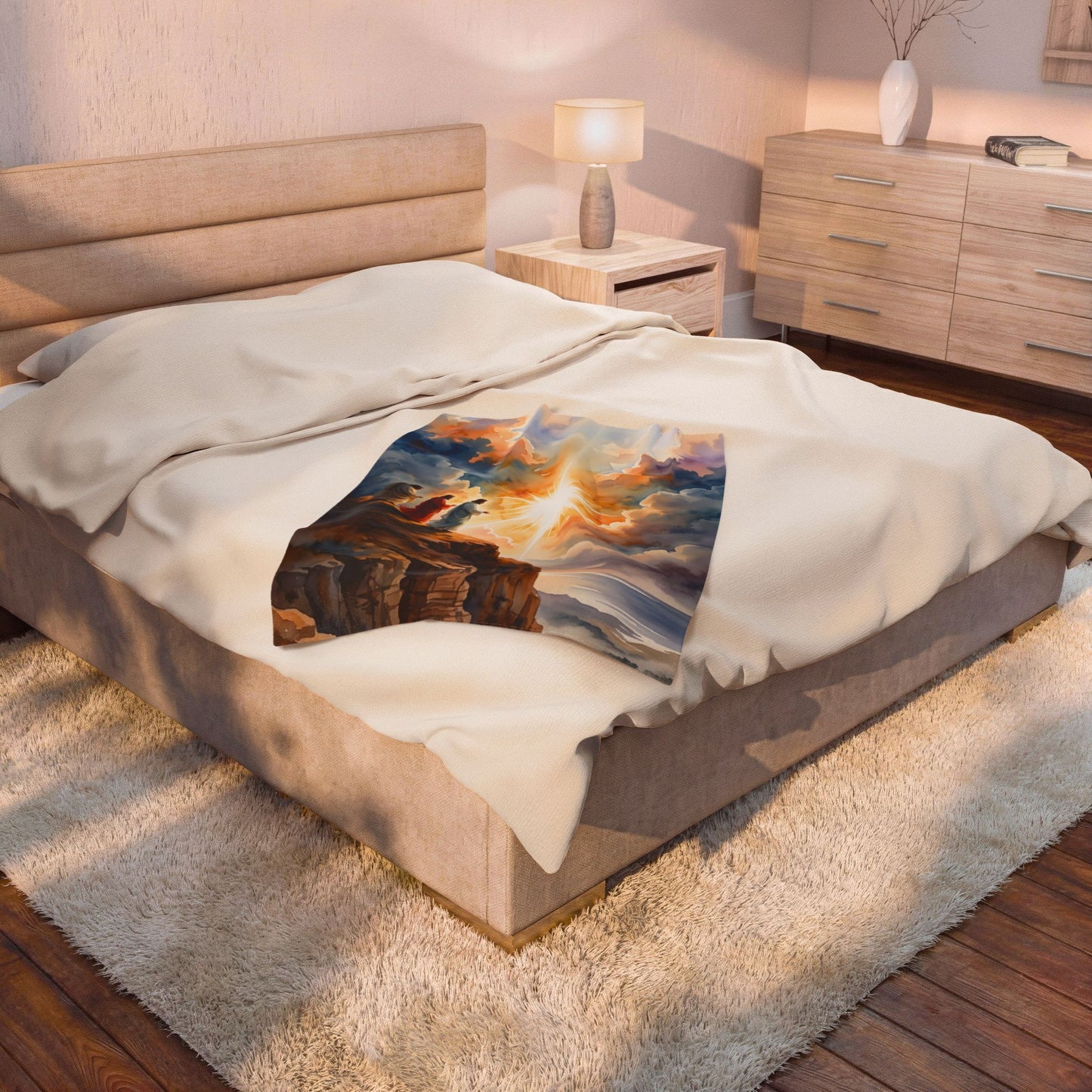 “Behold His Glory - The Transfiguration of Jesus” - Plush Blanket
