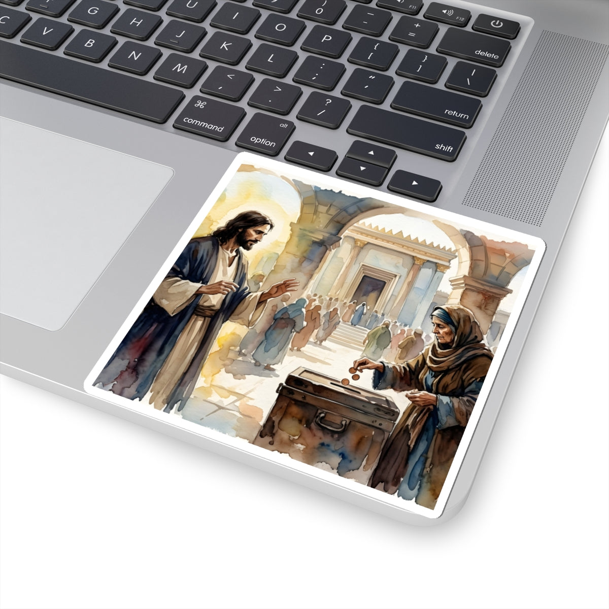 “Her Offering - The Widow's Mite at the Temple” - Sticker
