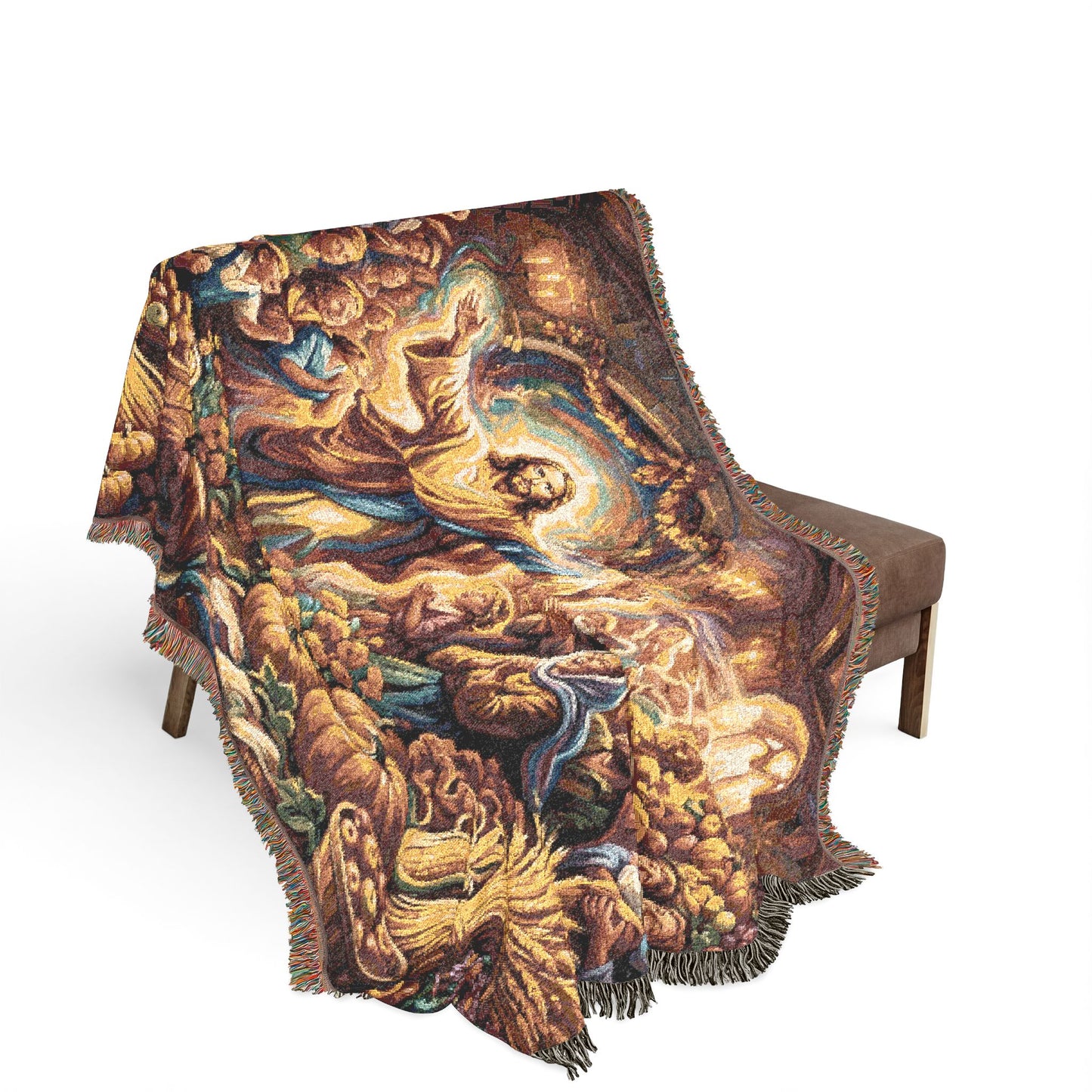 “Bountiful Blessings - A Harvest of Thanksgiving” - Woven Blanket