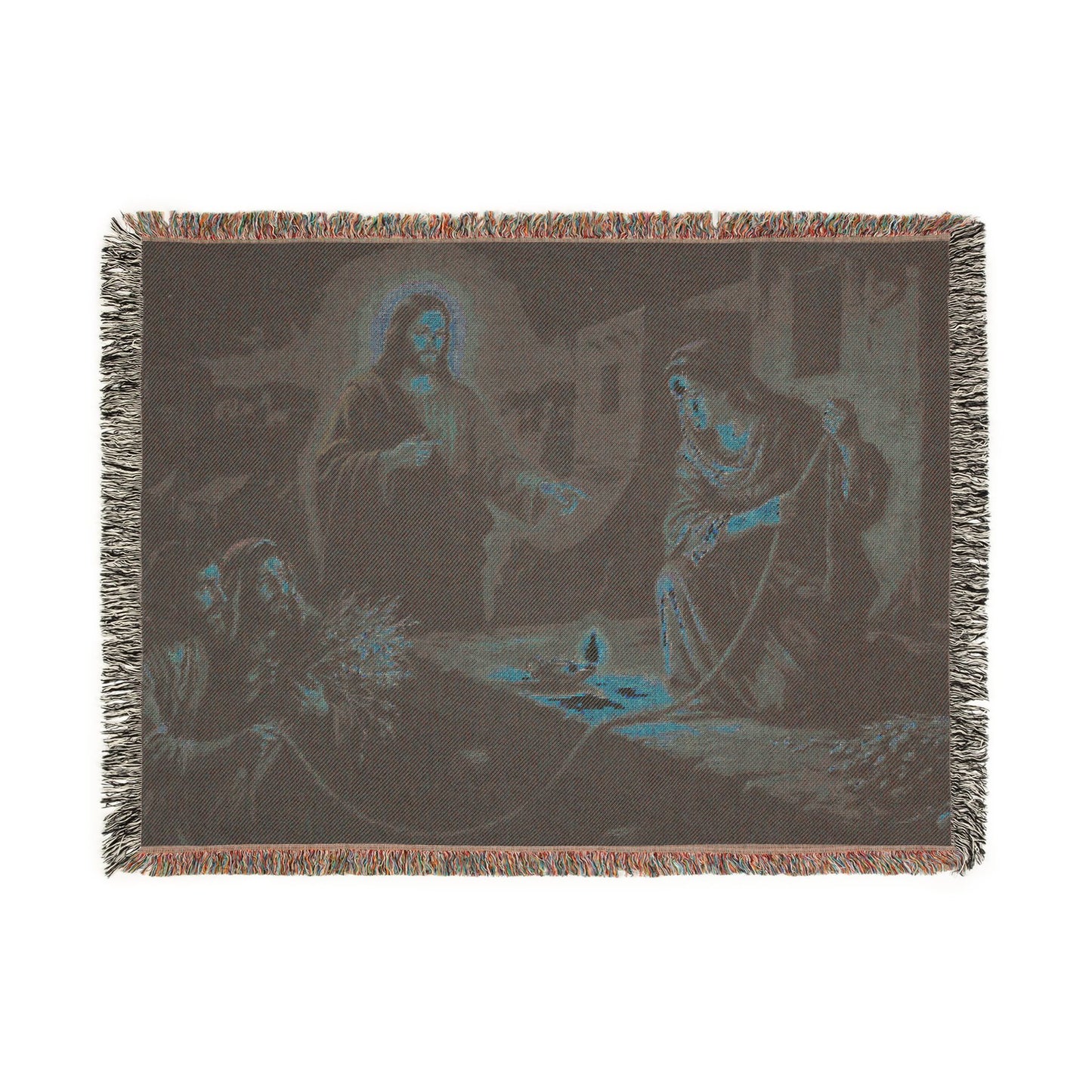“Scarlet Cord - Rahab and the Spies” - Woven Blanket