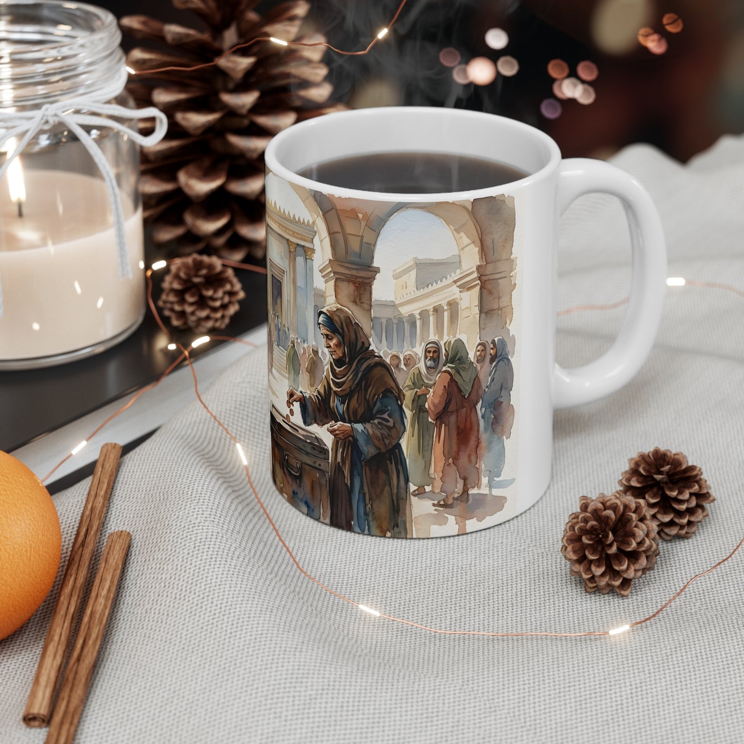 “Her Offering - The Widow's Mite at the Temple” - Coffee Mug