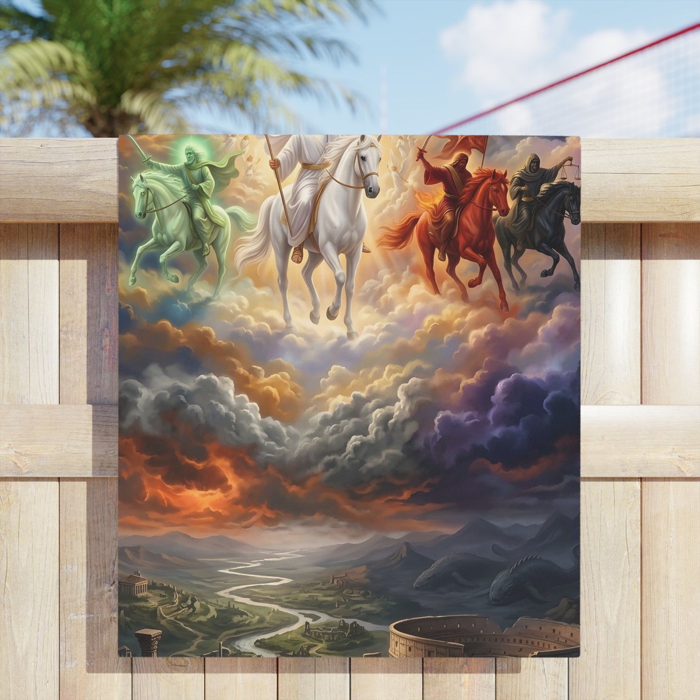 “Behold, A Pale Horse - The Four Horsemen” - Beach Towel