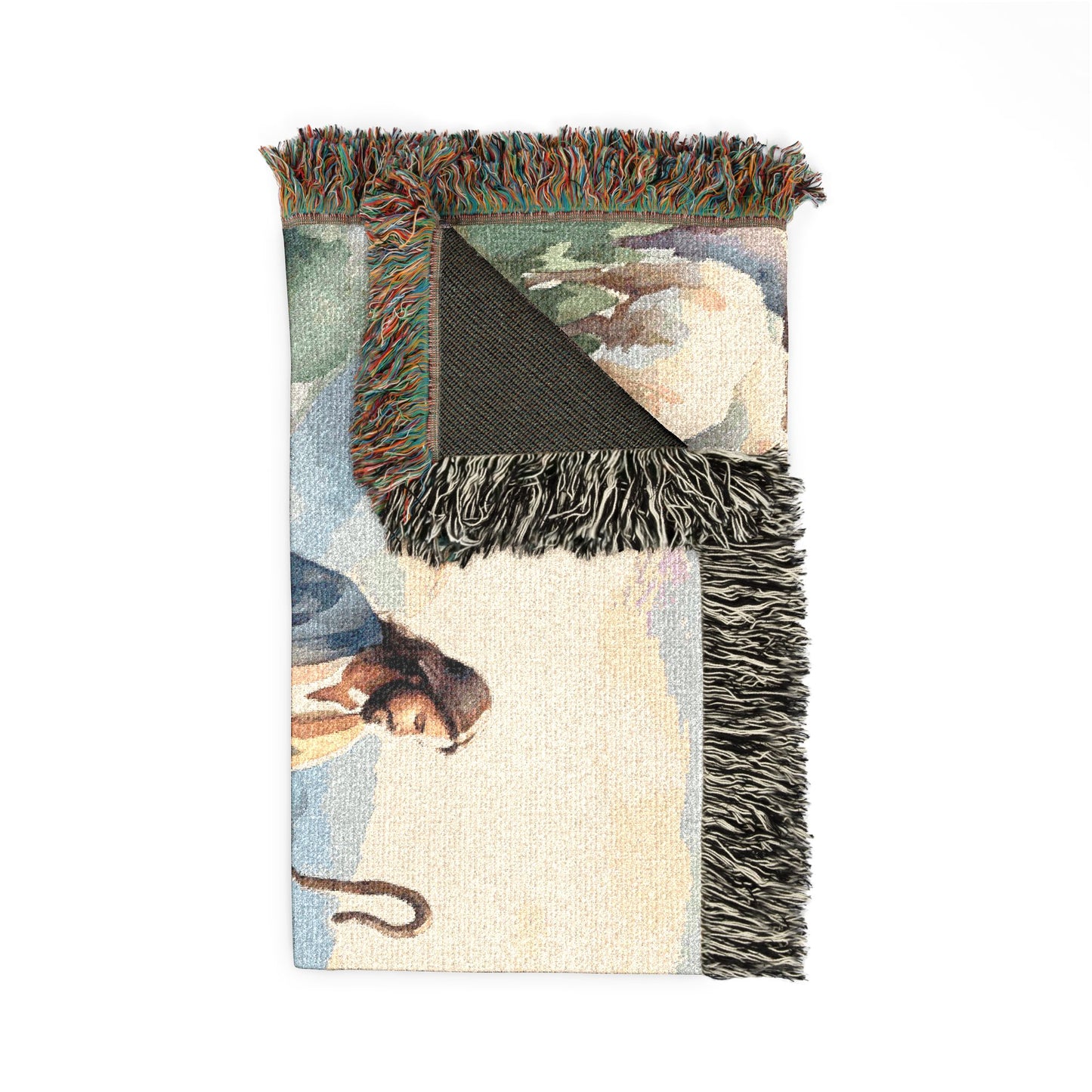 “Still Waters - Shepherd Leads His Flock” - Woven Blanket