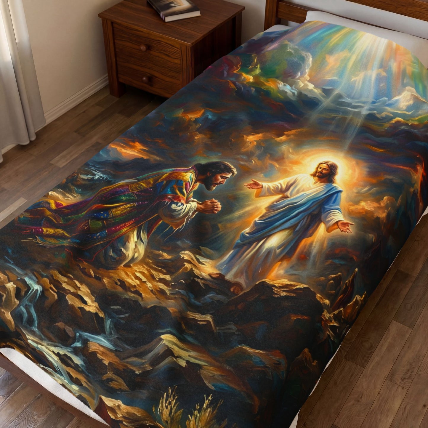 “Coat of Many Colors - Joseph's Enduring Faith” - Plush Blanket