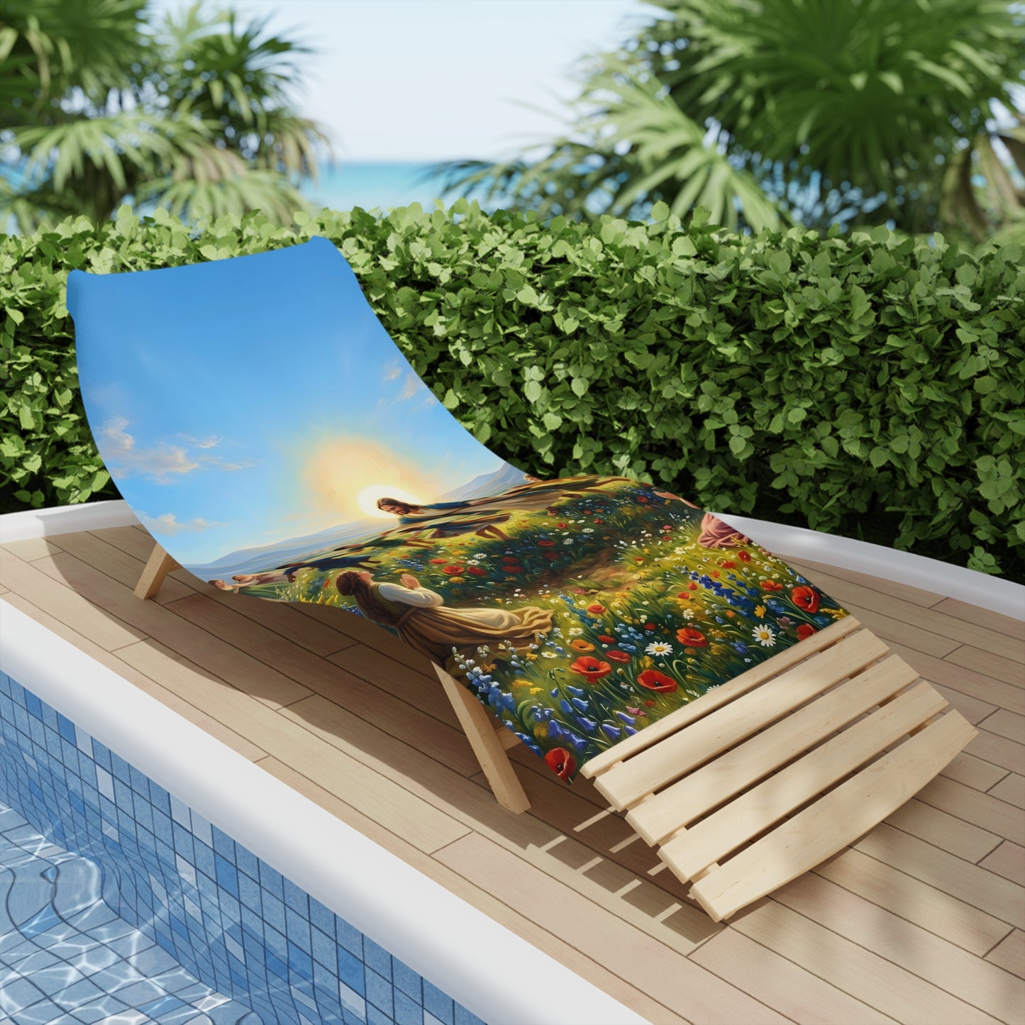 “Joy Overflowing - Children Dancing in the Meadow” - Beach Towel