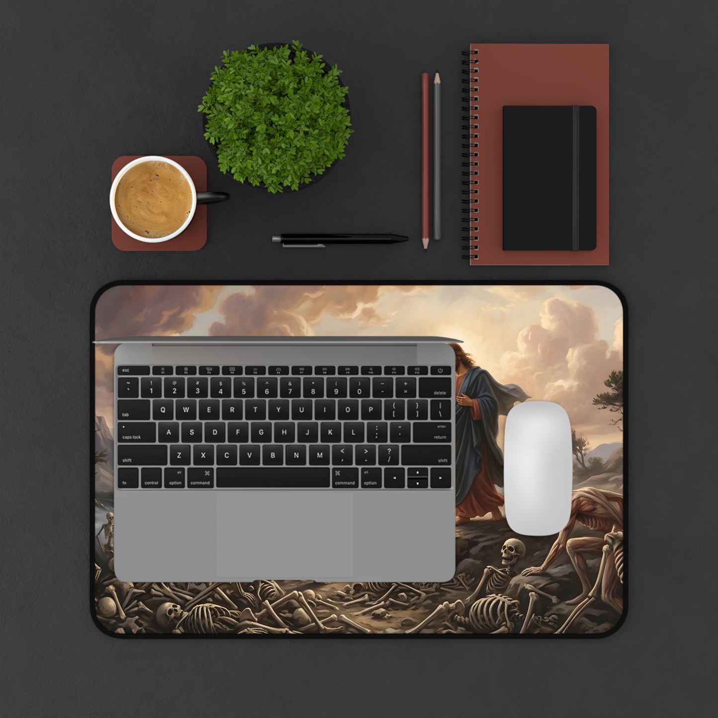 “Valley of Dry Bones - Ezekiel 37 Resurrection” - Desk Mat