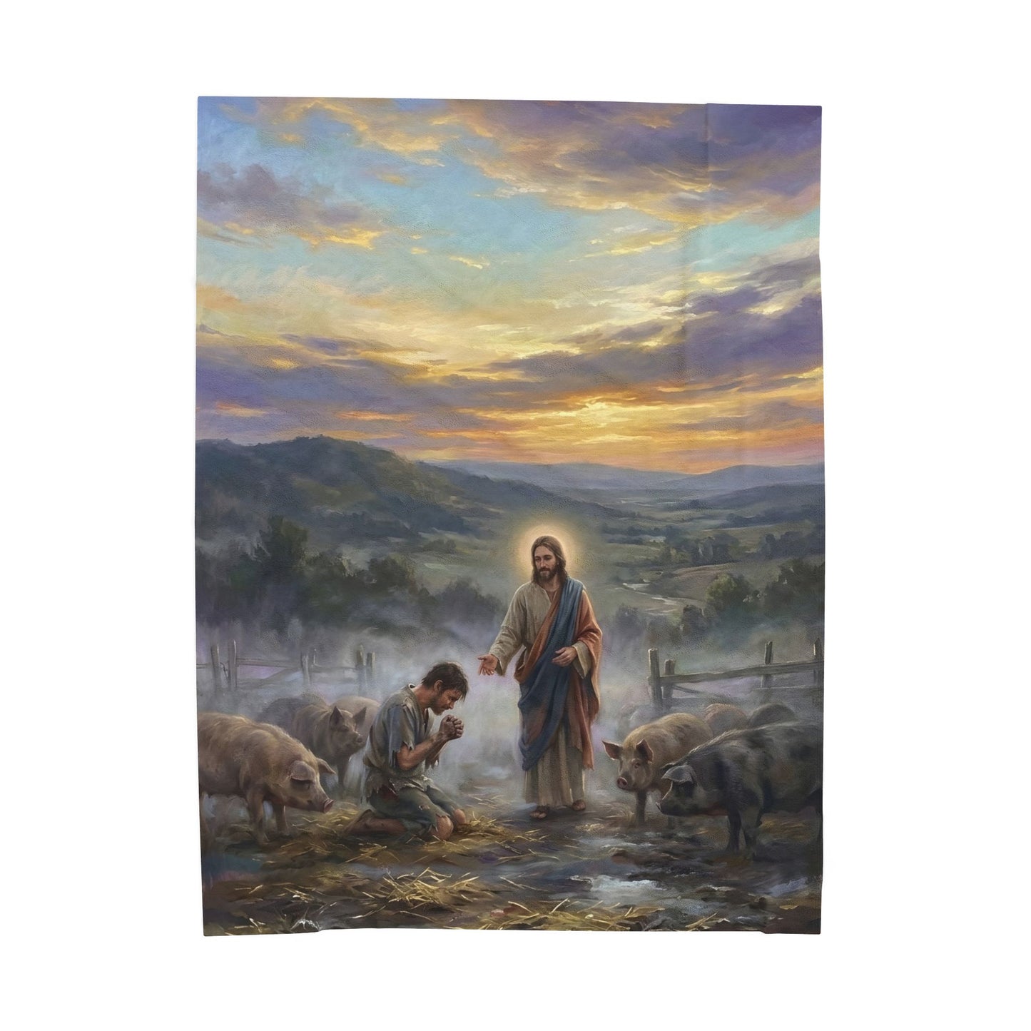 “Turning Point - The Prodigal Son's Repentance” - Plush Blanket