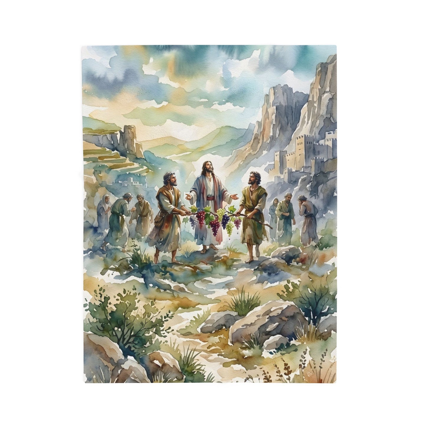 “Promised Land - The Spies Return from Canaan” - Plush Blanket