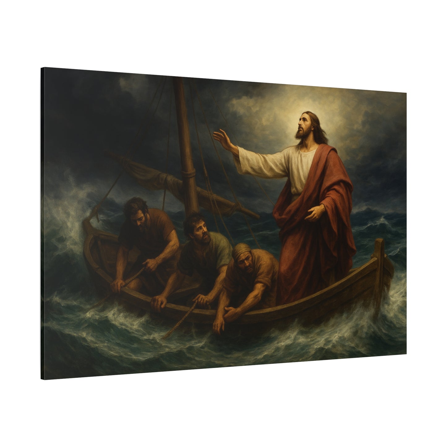 “Peace, Be Still – Jesus Calms the Storm” - Canvas Art