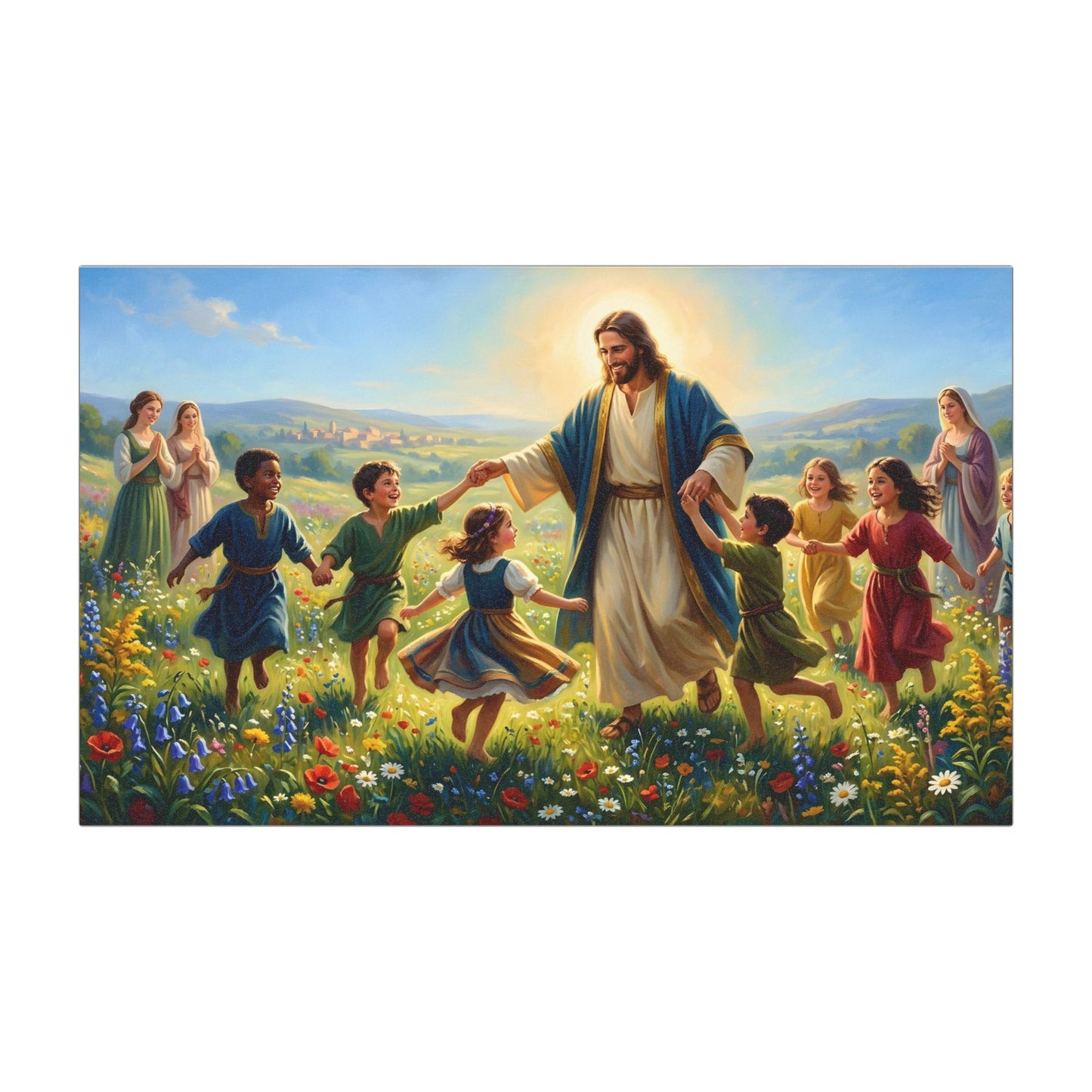 “Joy Overflowing - Children Dancing in the Meadow” - Car Magnet