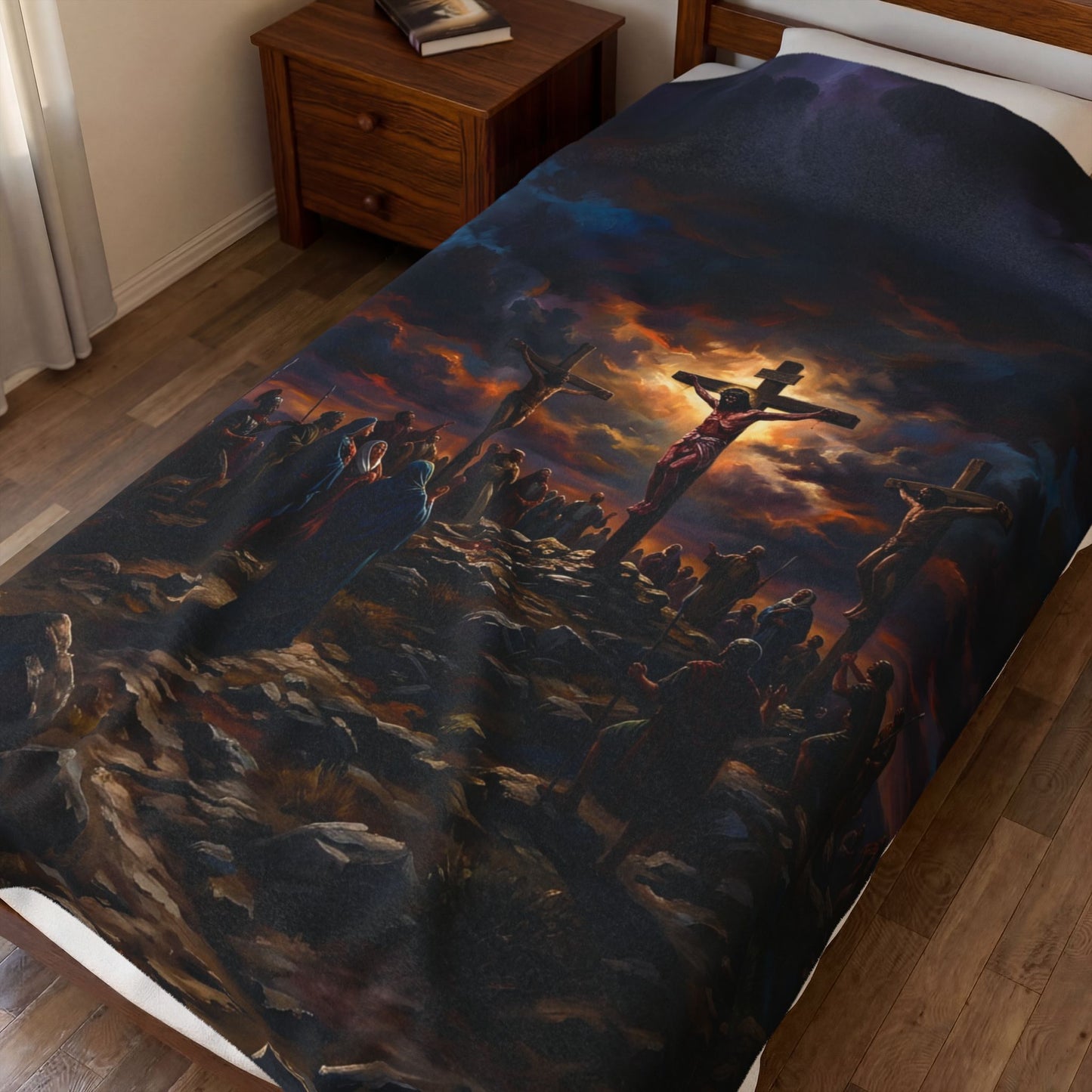 “It Is Finished - The Crucifixion at Calvary” - Plush Blanket