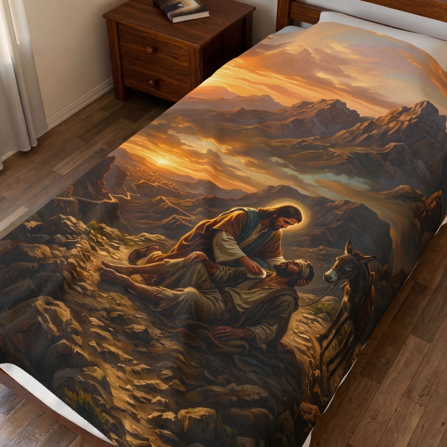 “The Good Samaritan - Compassion on the Jericho Road” - Plush Blanket