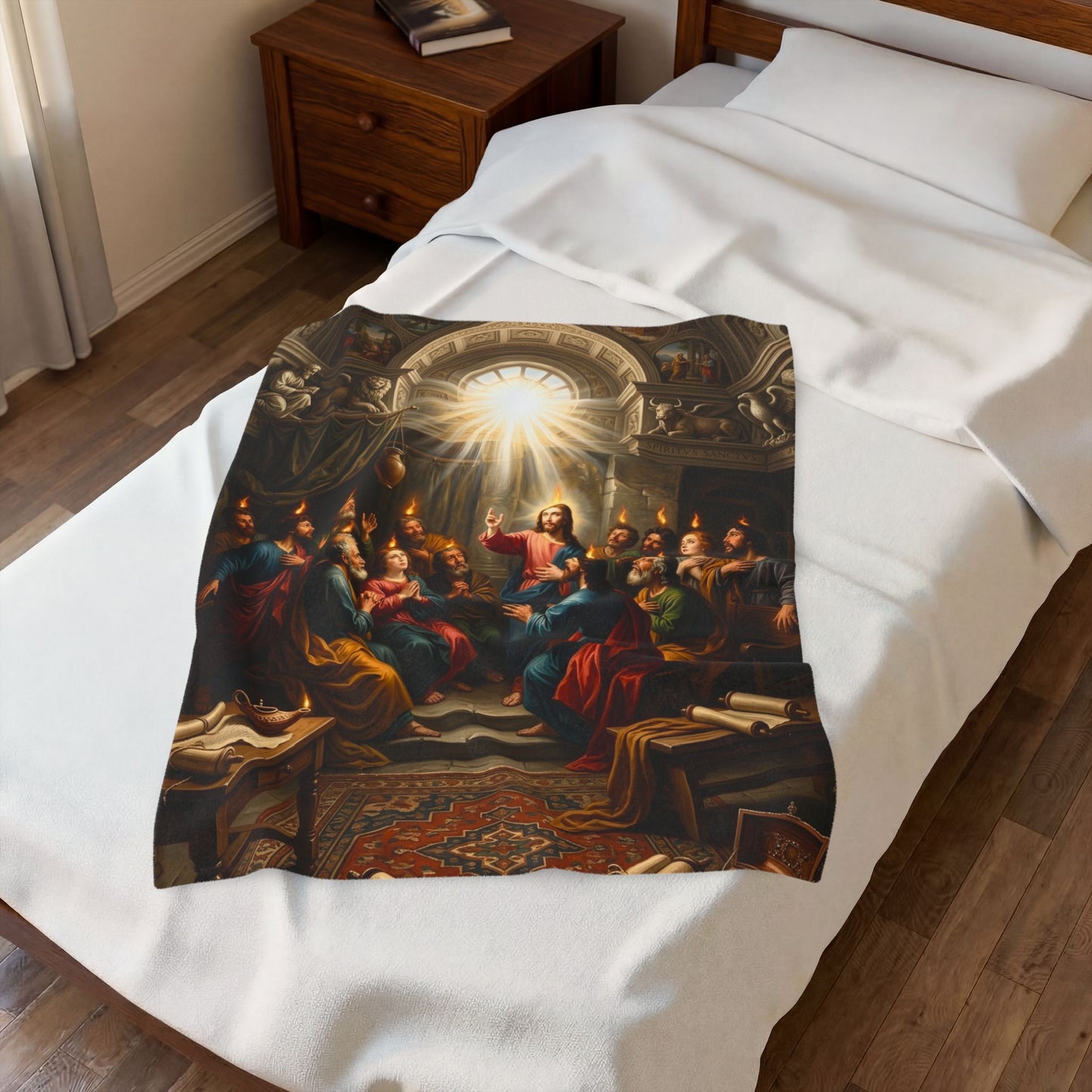 “Tongues of Fire - The Pentecost Outpouring” - Plush Blanket