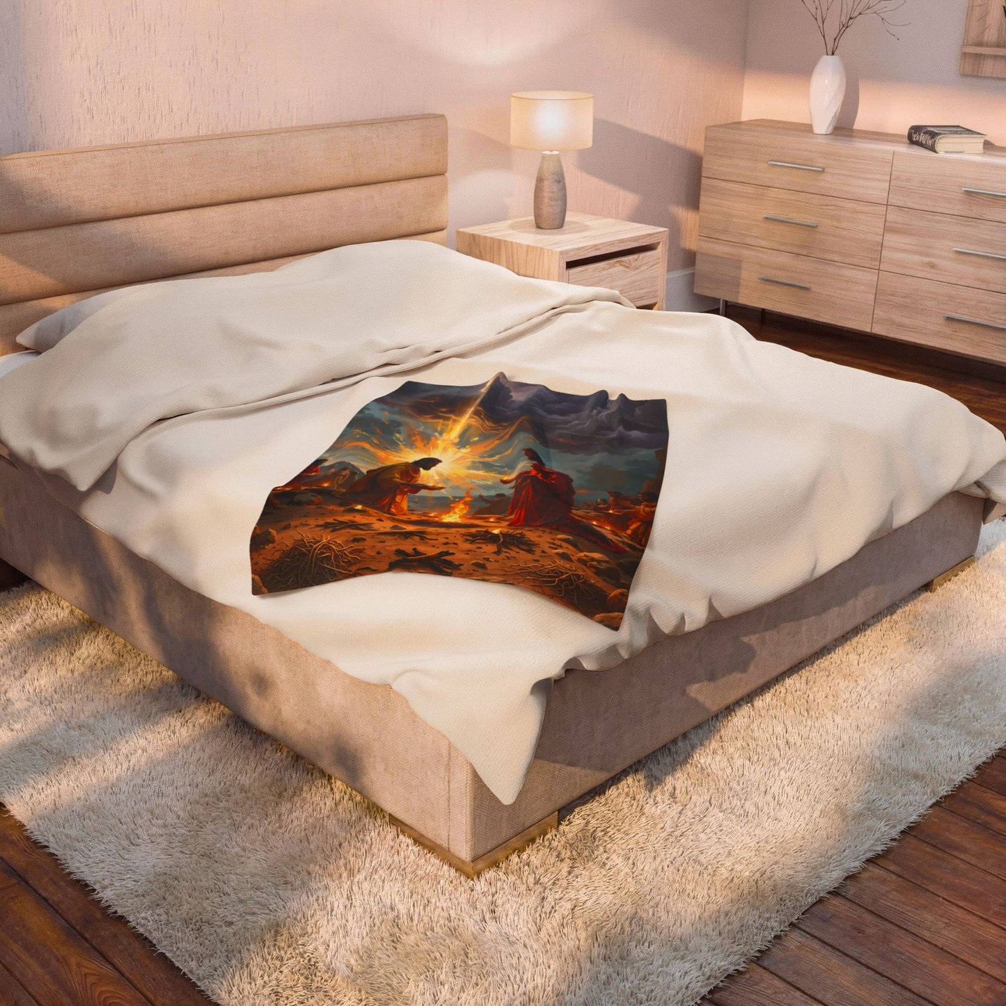 “Righteous Offering - Cain and Abel's Sacrifices” - Plush Blanket