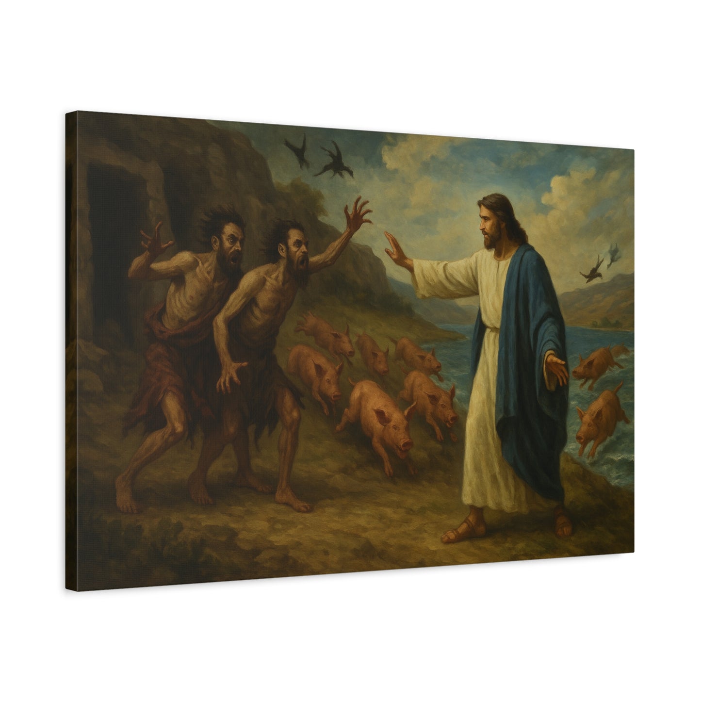 “Deliverance on the Shore – Jesus Frees the Two Demoniacs” - Canvas Art