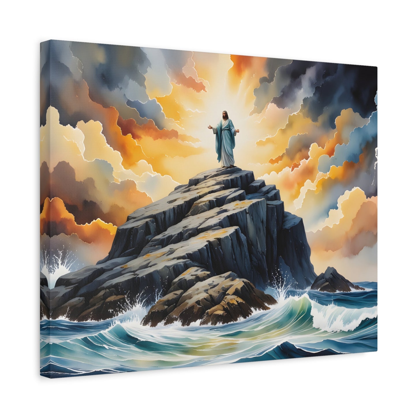 “My Refuge and Strength - Rock in the Storm” - Canvas Art