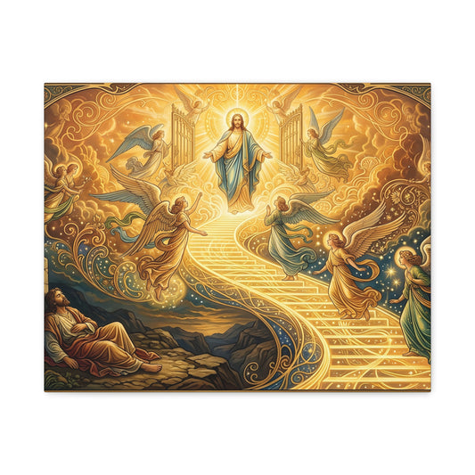 “Jacob's Ladder - Angels Ascending and Descending” - Canvas Art