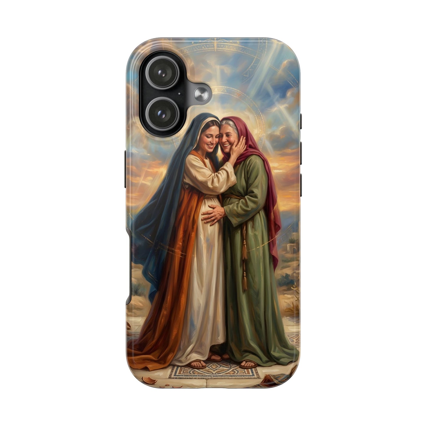 “Blessed Among Women - Mary and Elizabeth Embrace” - Phone Case